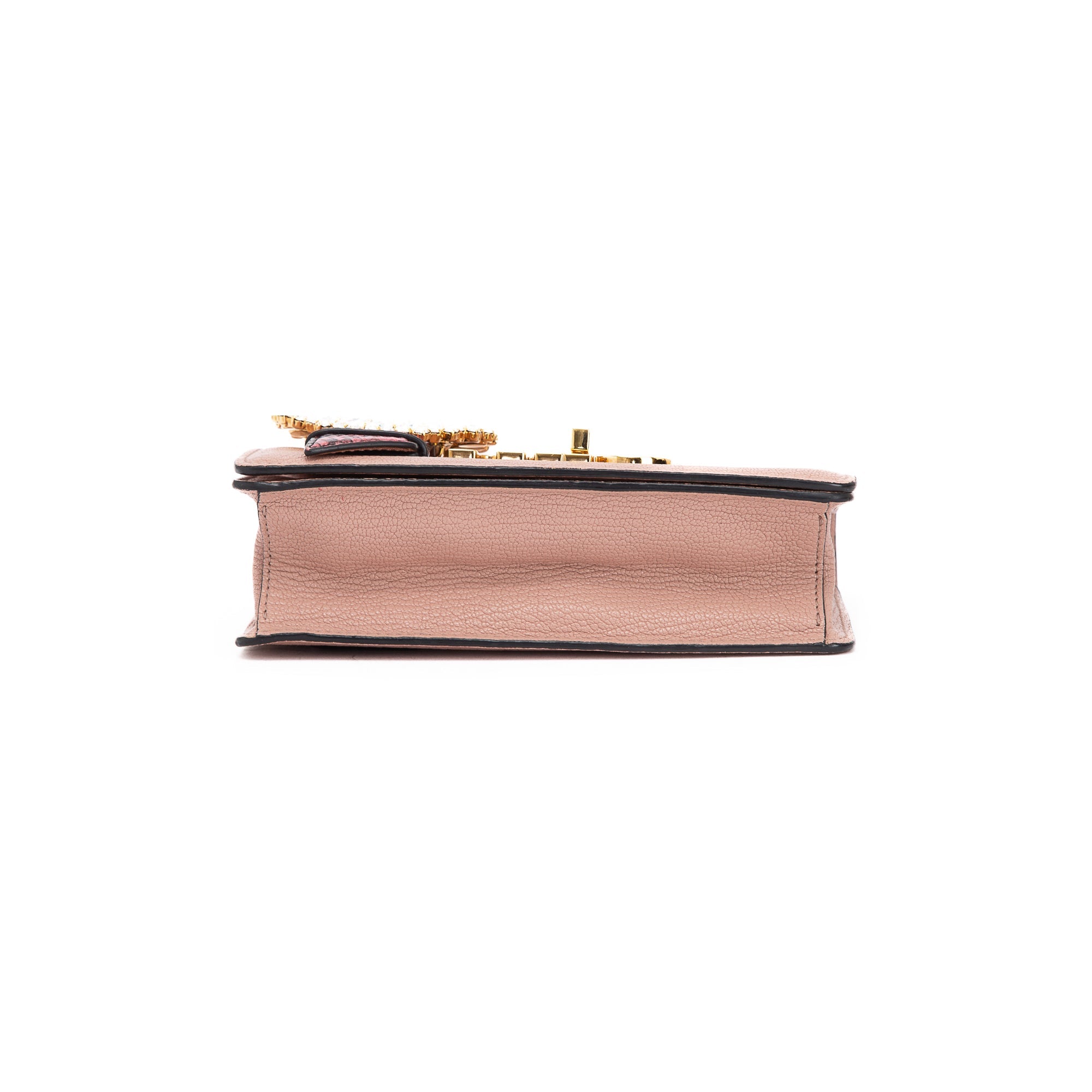 Miu Miu Python-Trim Crystal My Miu Shoulder Bag