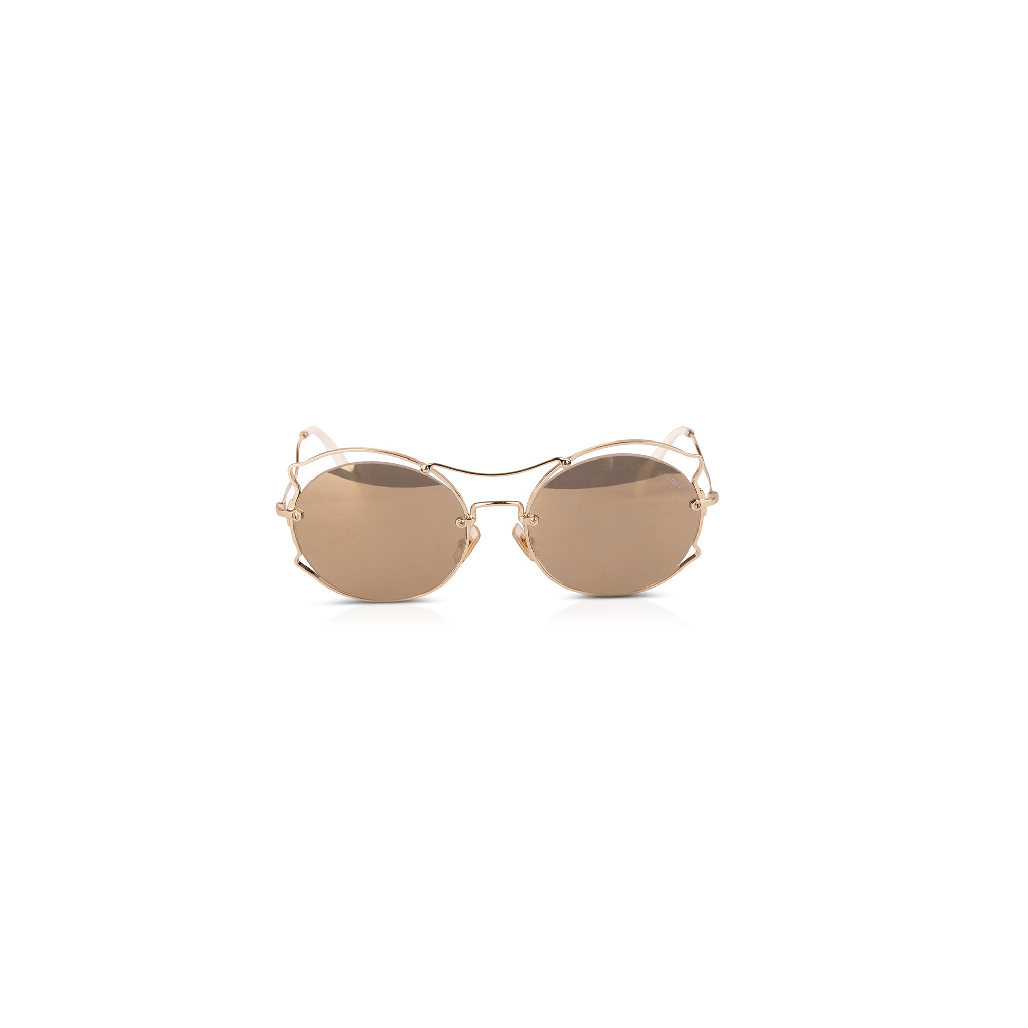 Miu Miu Scenique Evolution Round Mirrored Sunglasses