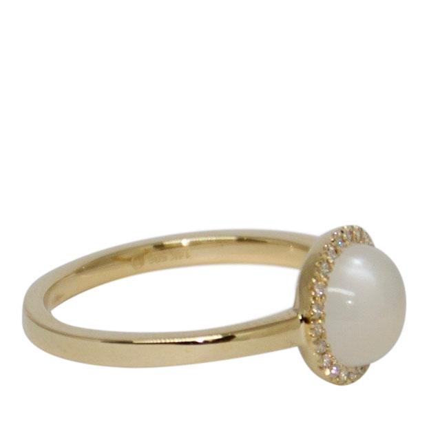 Moonstone and Diamond Ring