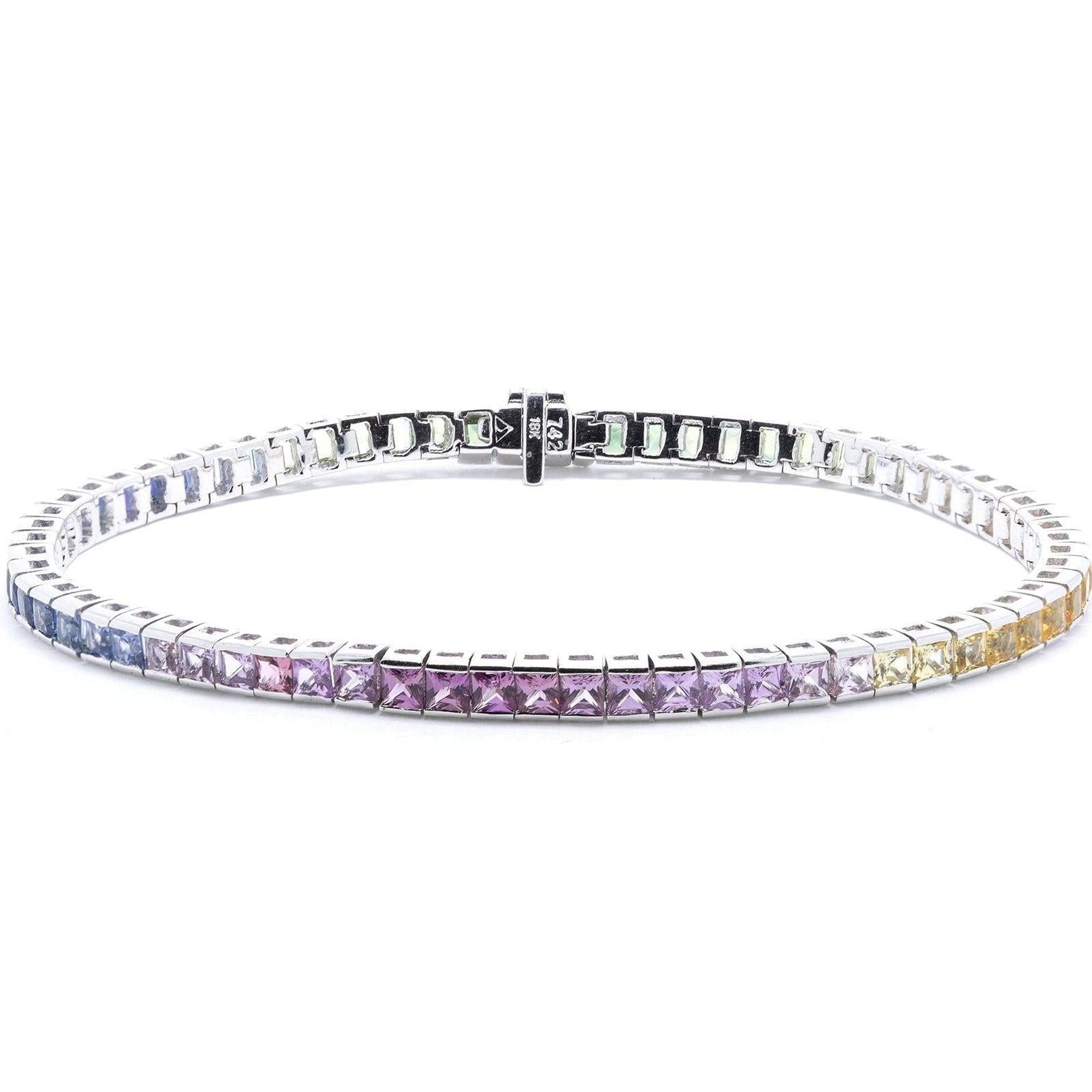Multi-Colour Sapphire Tennis Bracelet