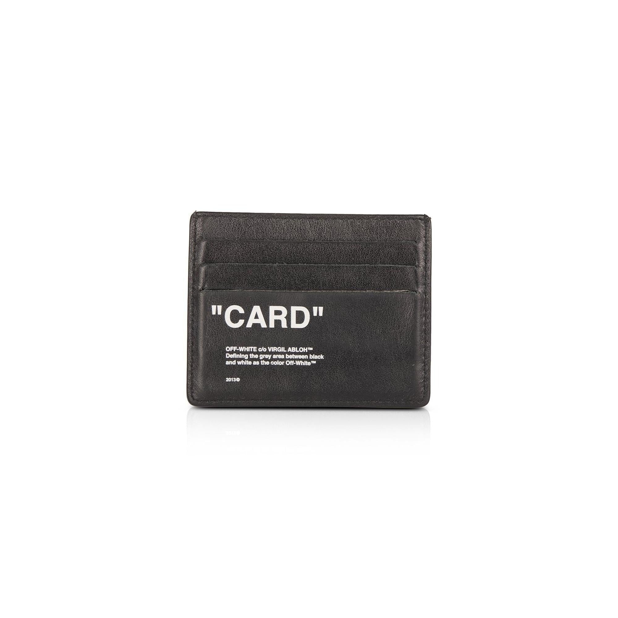 Off White Quote "Card" Leather Card Holder