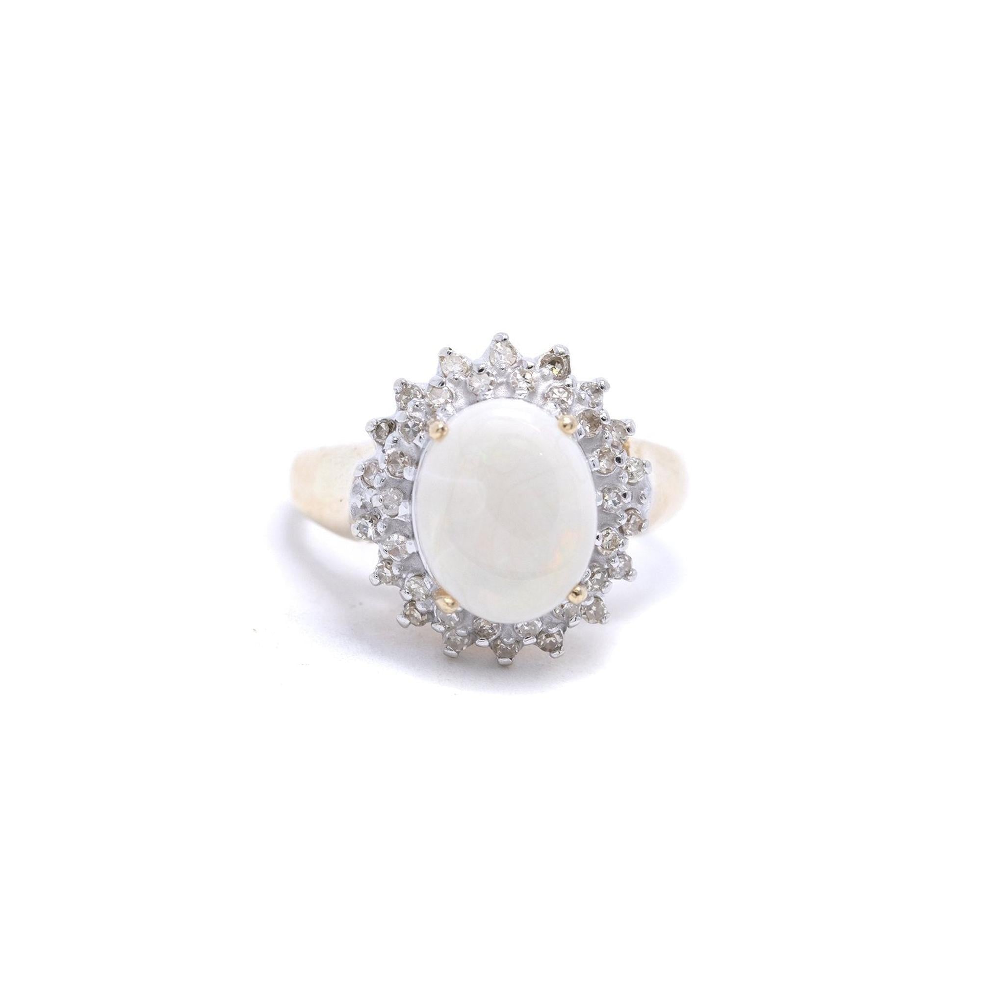 Opal & Diamond Cocktail Ring