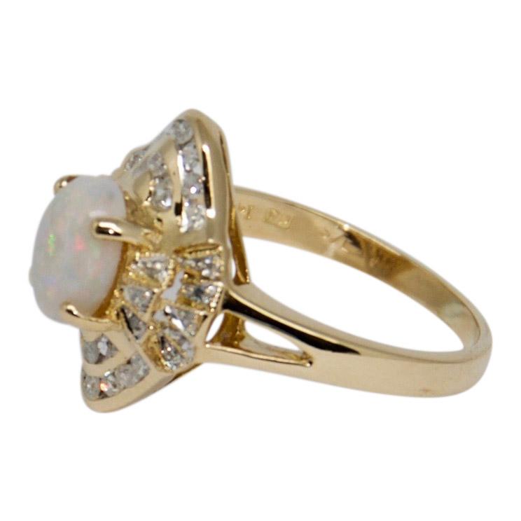 Opal and Diamond Cocktail Ring