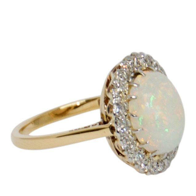 Opal and Diamond Cocktail Ring