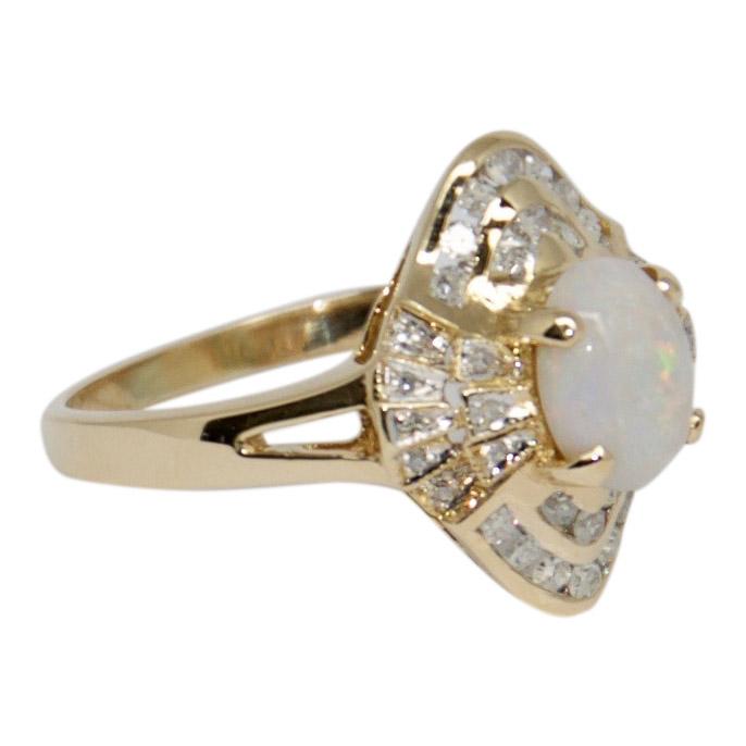 Opal and Diamond Cocktail Ring