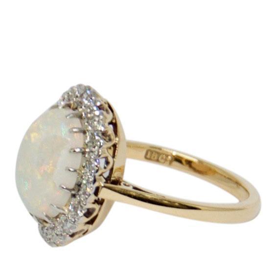 Opal and Diamond Cocktail Ring