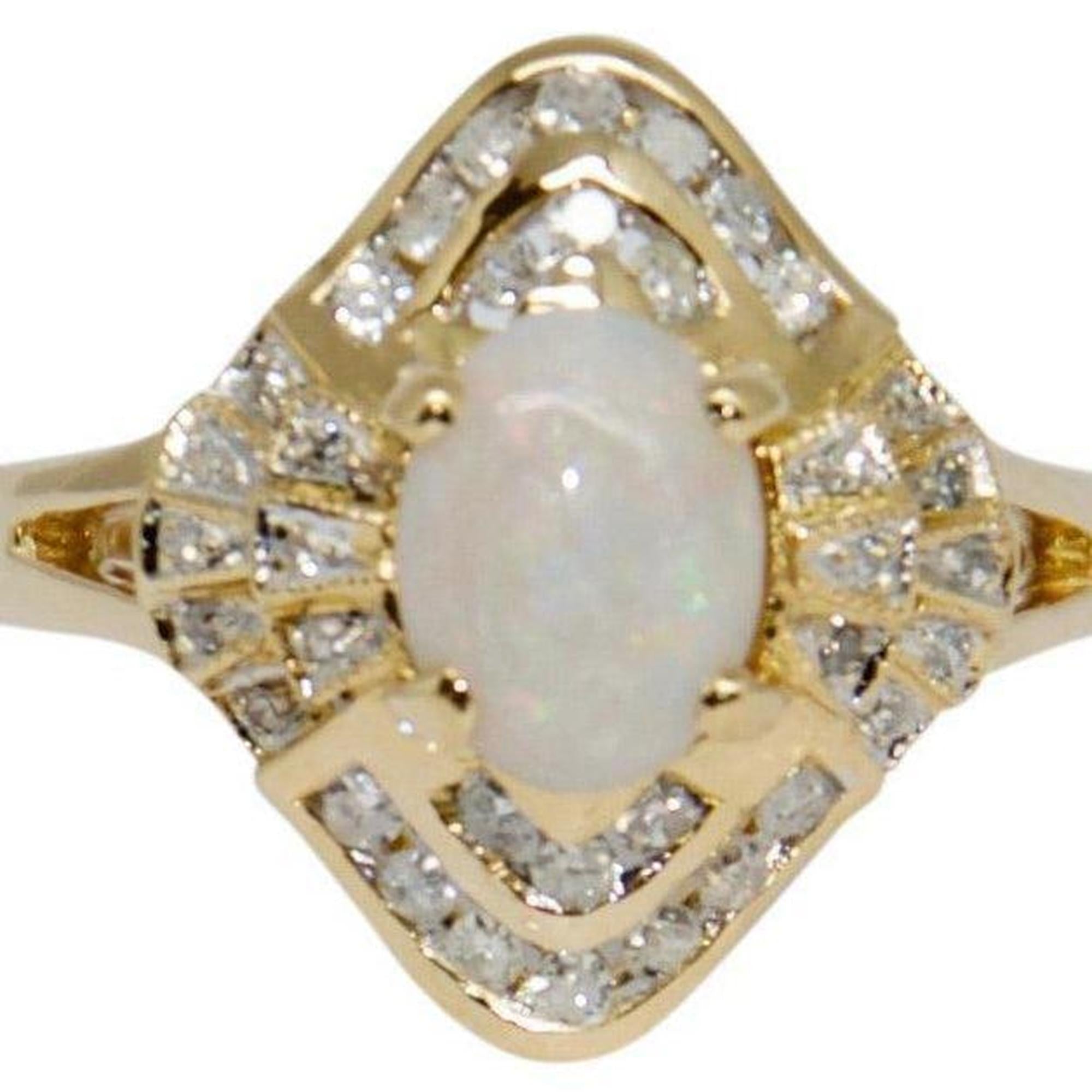 Opal and Diamond Cocktail Ring