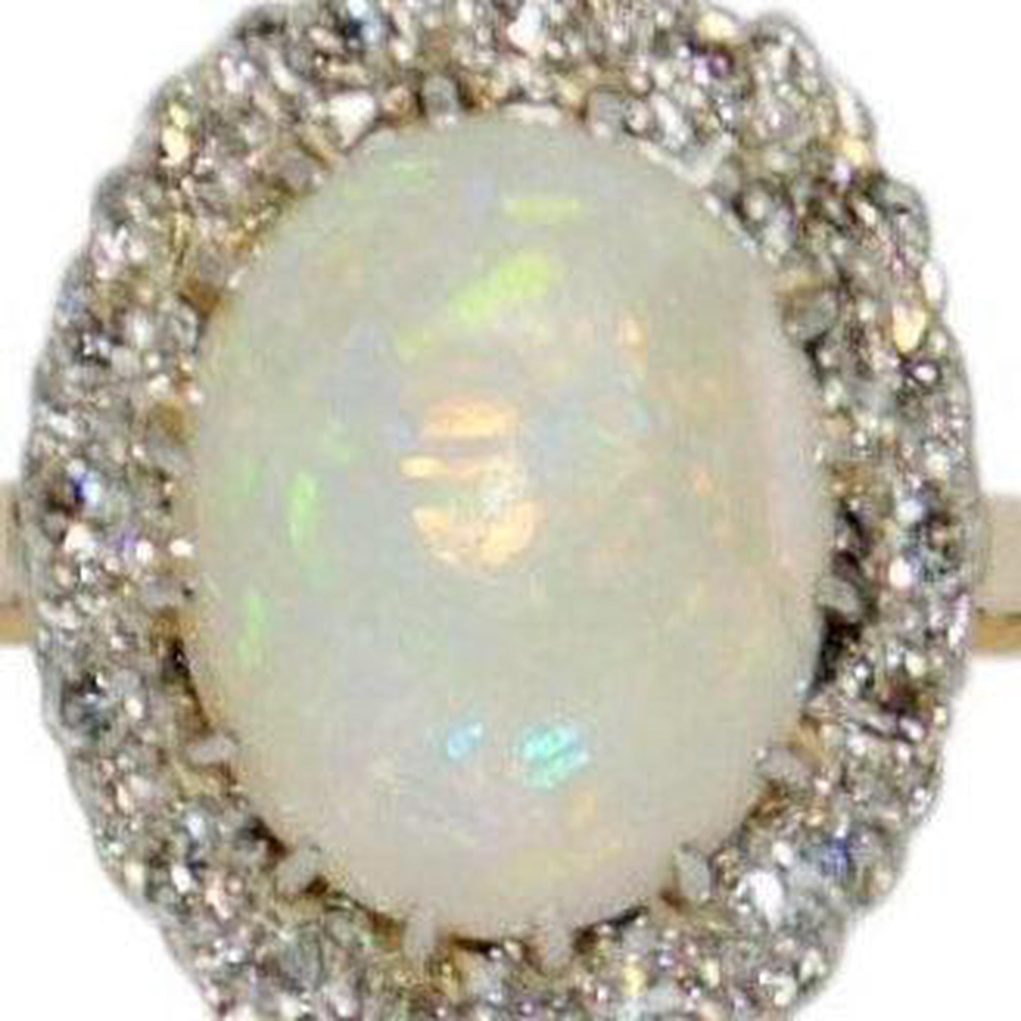 Opal and Diamond Cocktail Ring