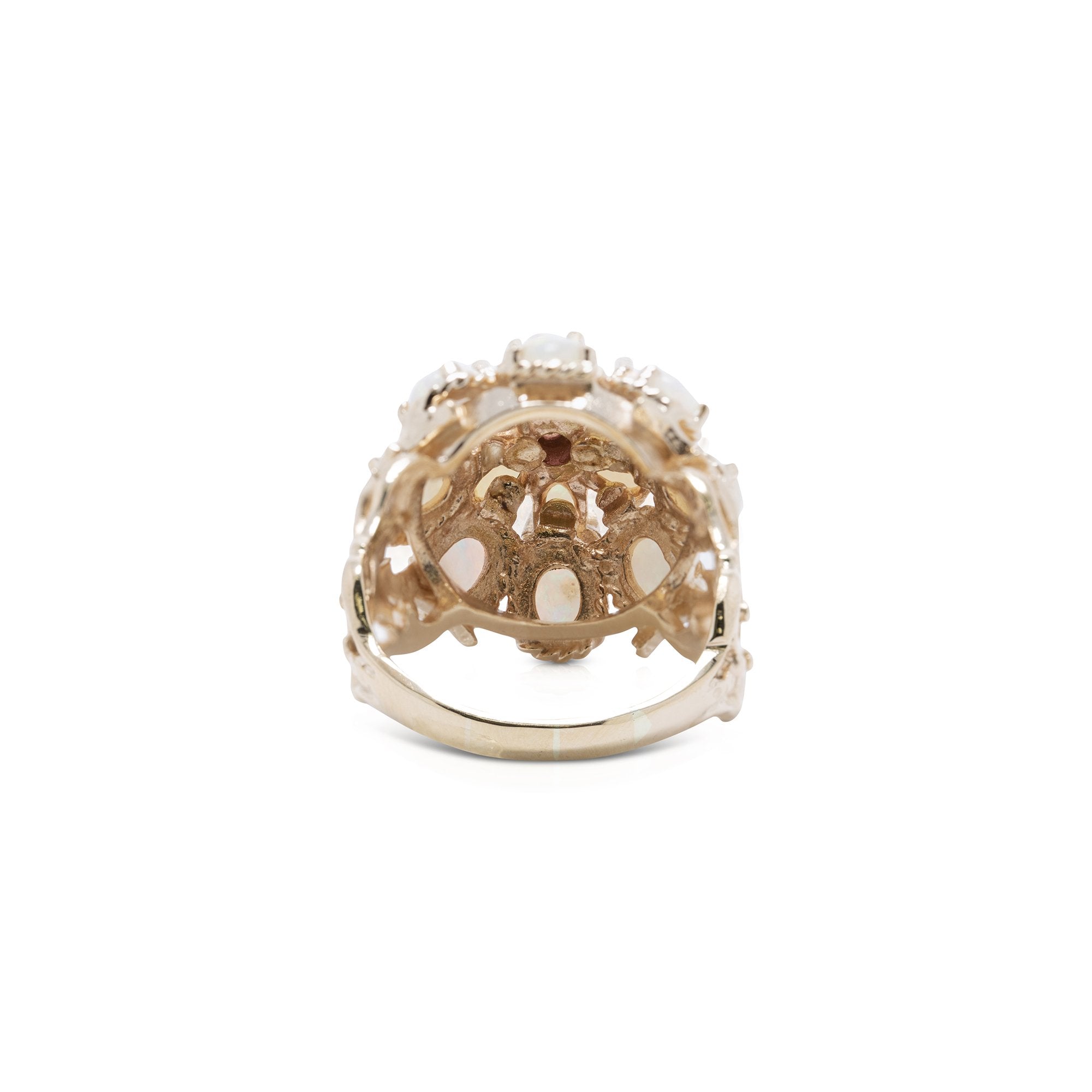 Opal and Garnet Cocktail Ring