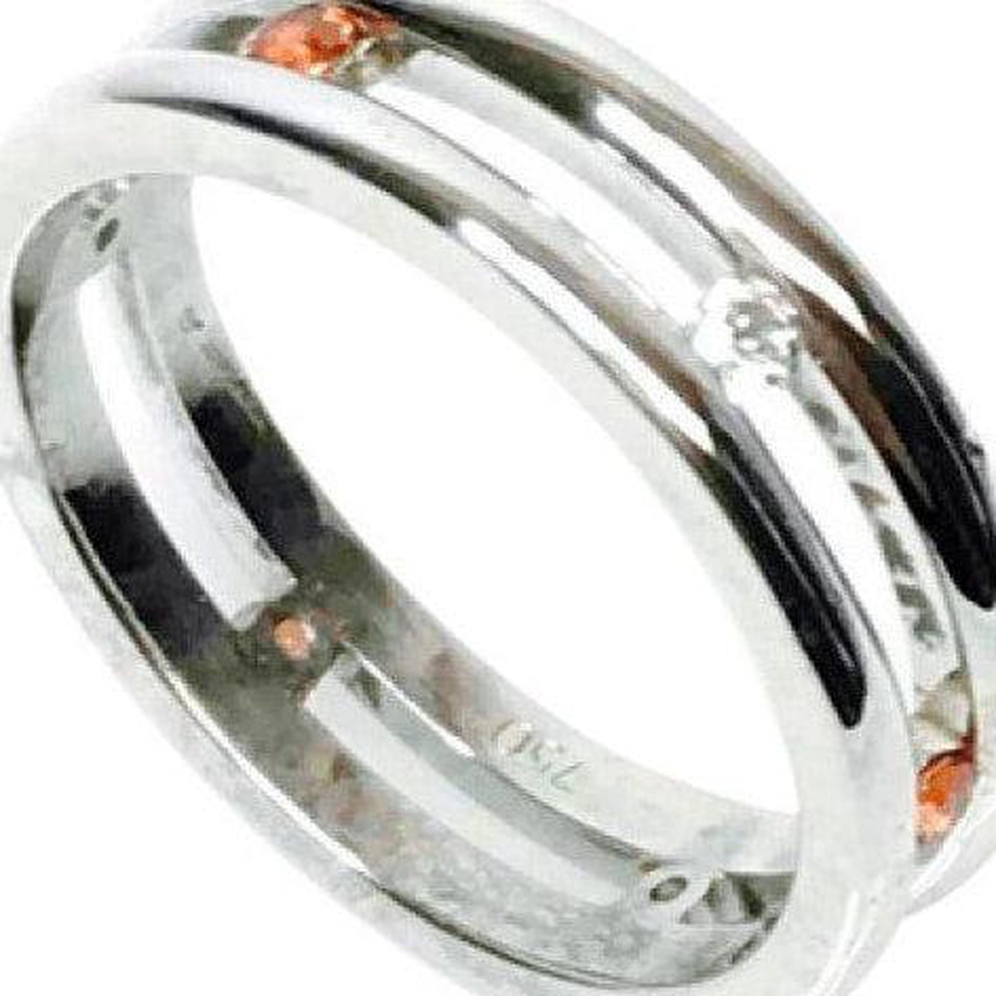Orange Sapphire and Diamond Band