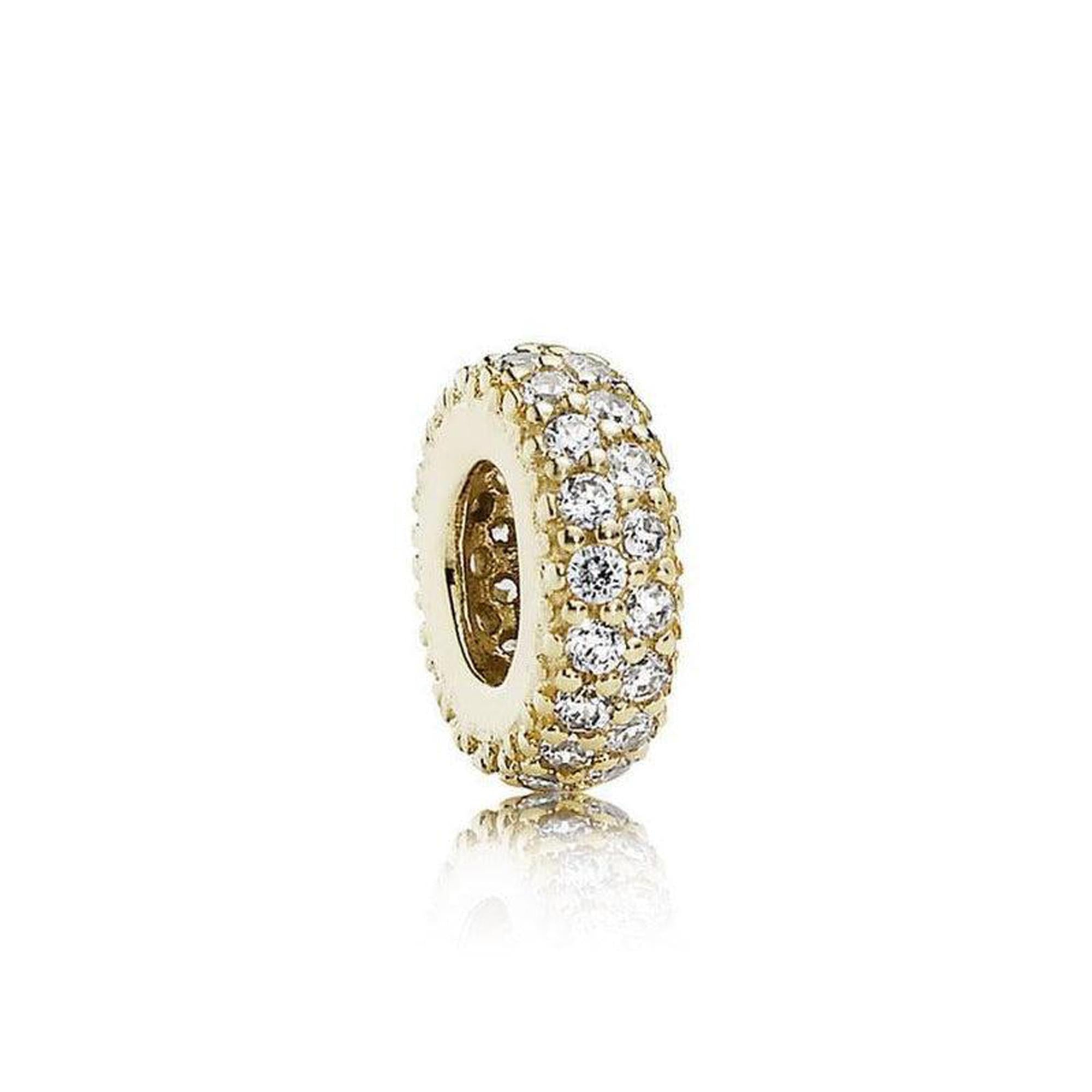 Pandora 14k Gold Clear Sparkle Spacer Charm