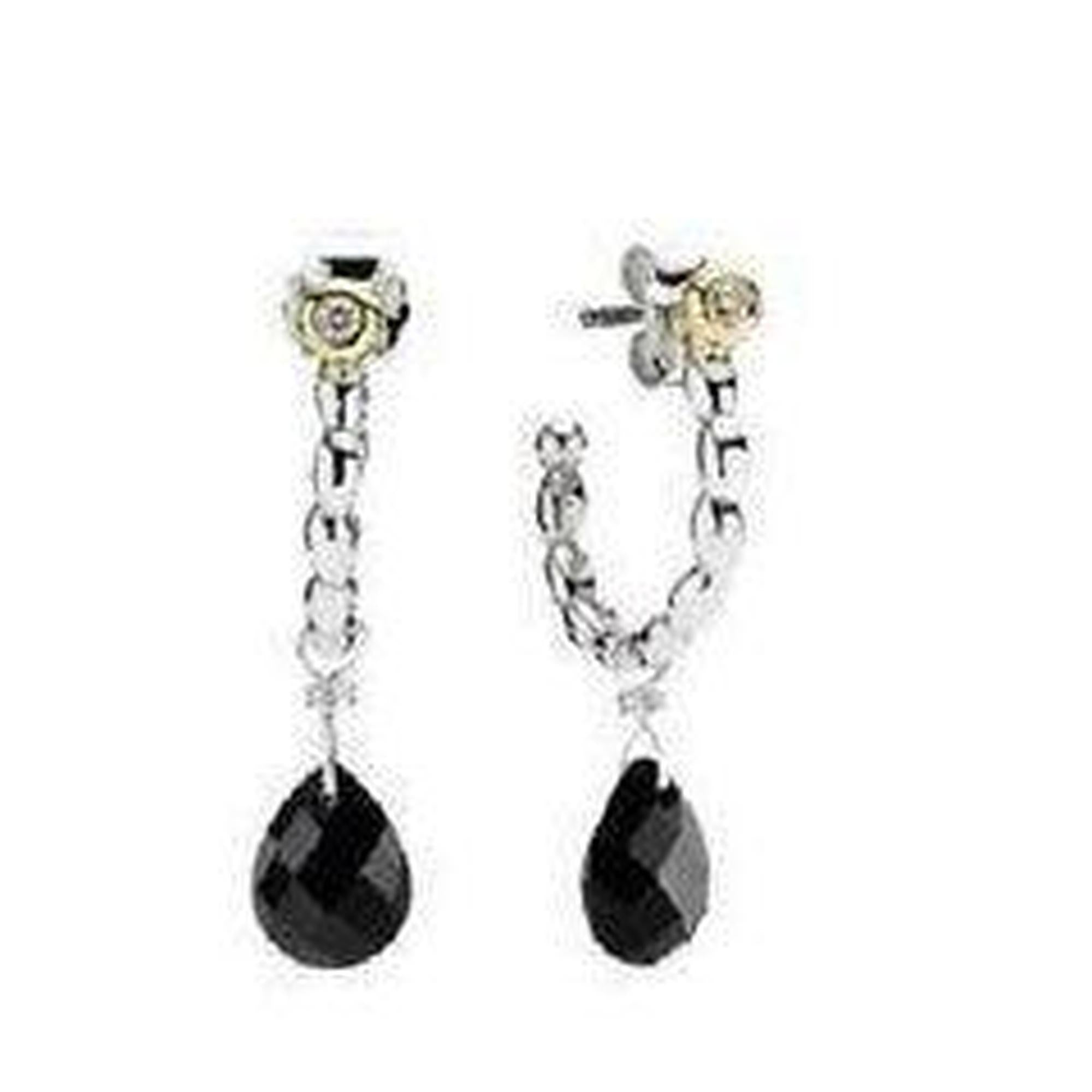 Pandora Elegant Embrace Earrings with Diamonds and Black Onyx