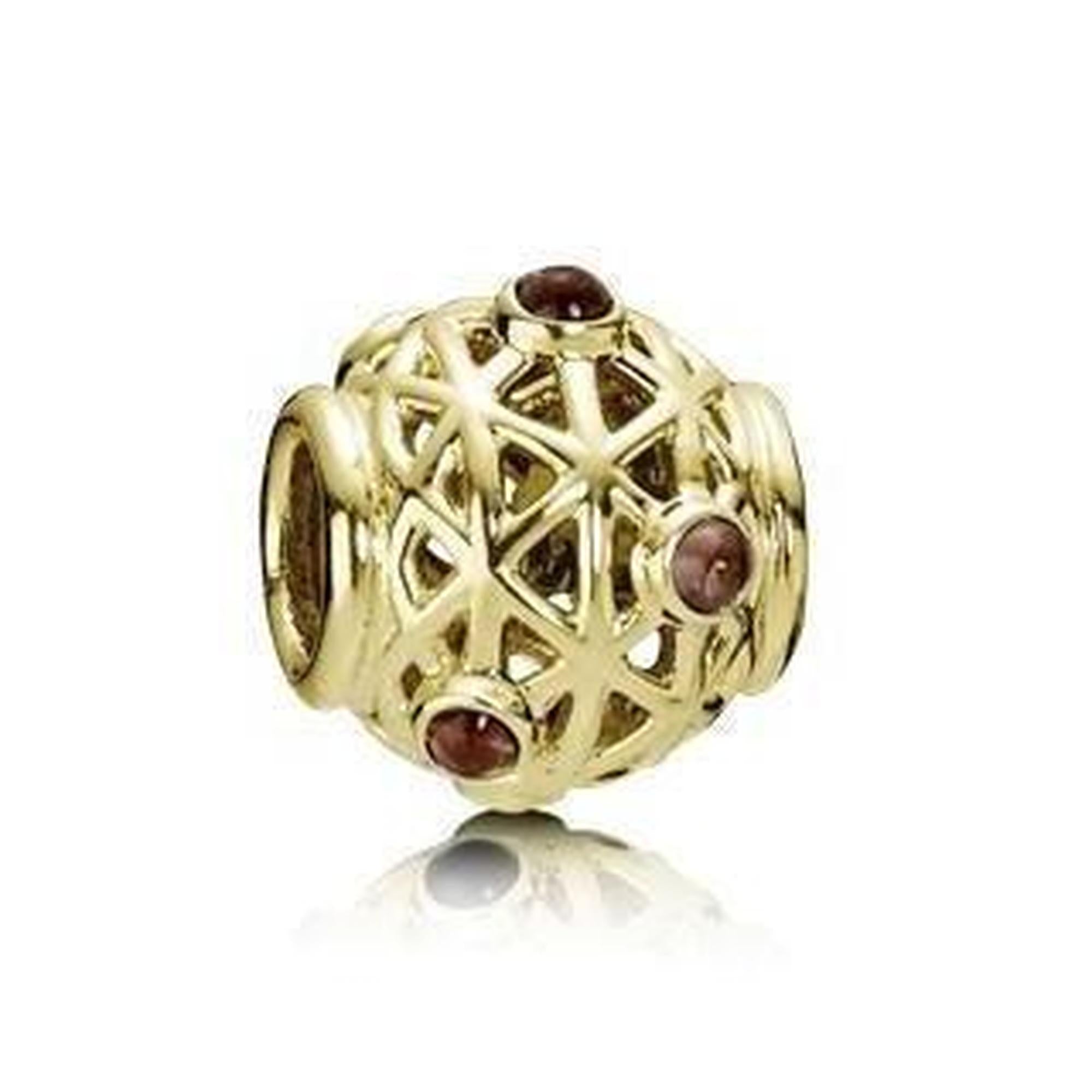 Pandora Gold Constellation Charm with Rhodolite