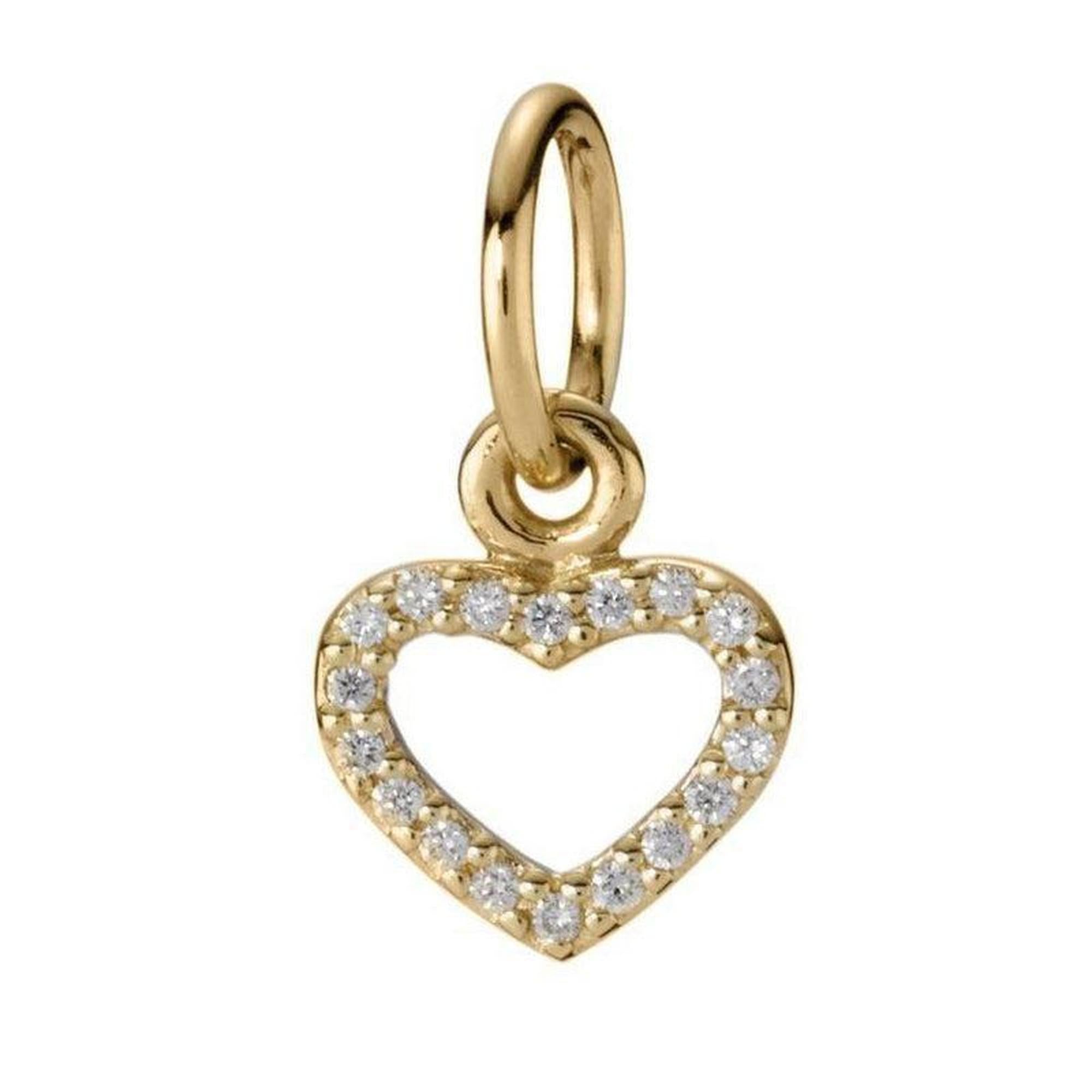 Pandora Gold Heart Pendant with Diamonds