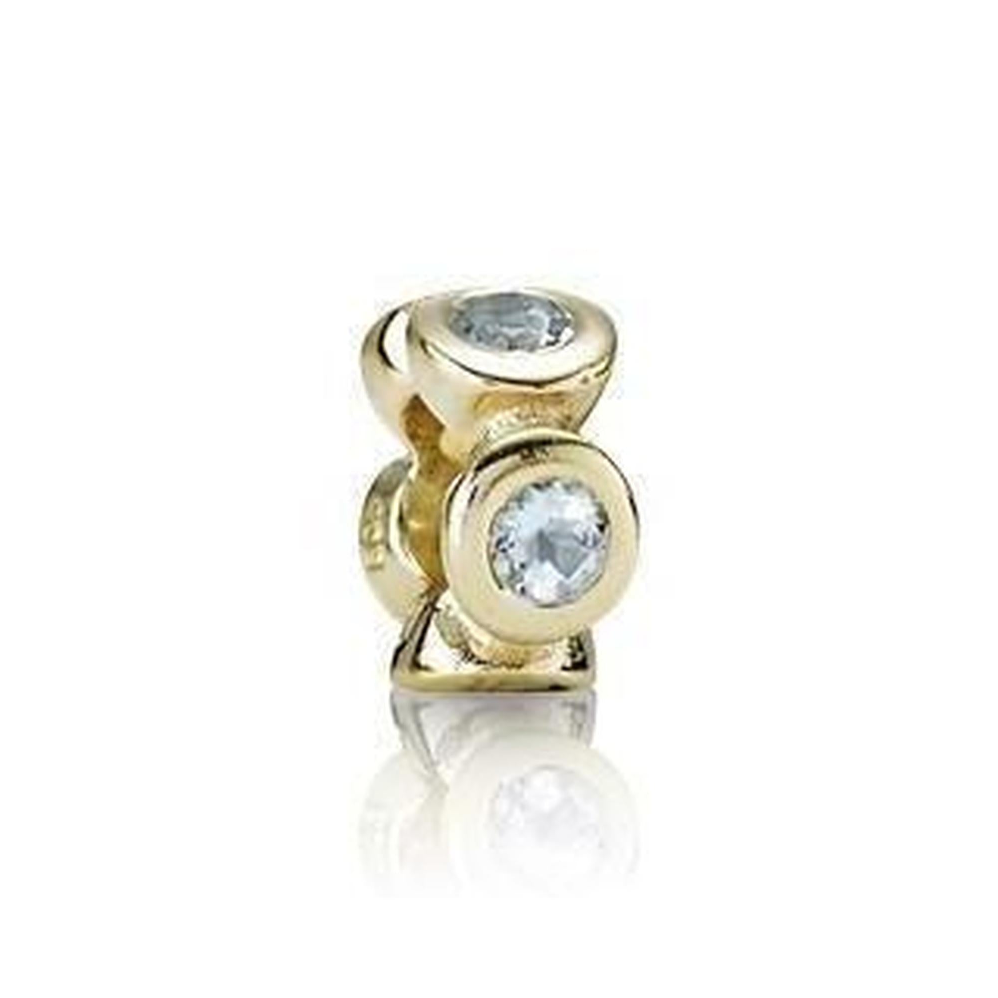 Pandora Gold Lights Spacer Charm with Aquamarines