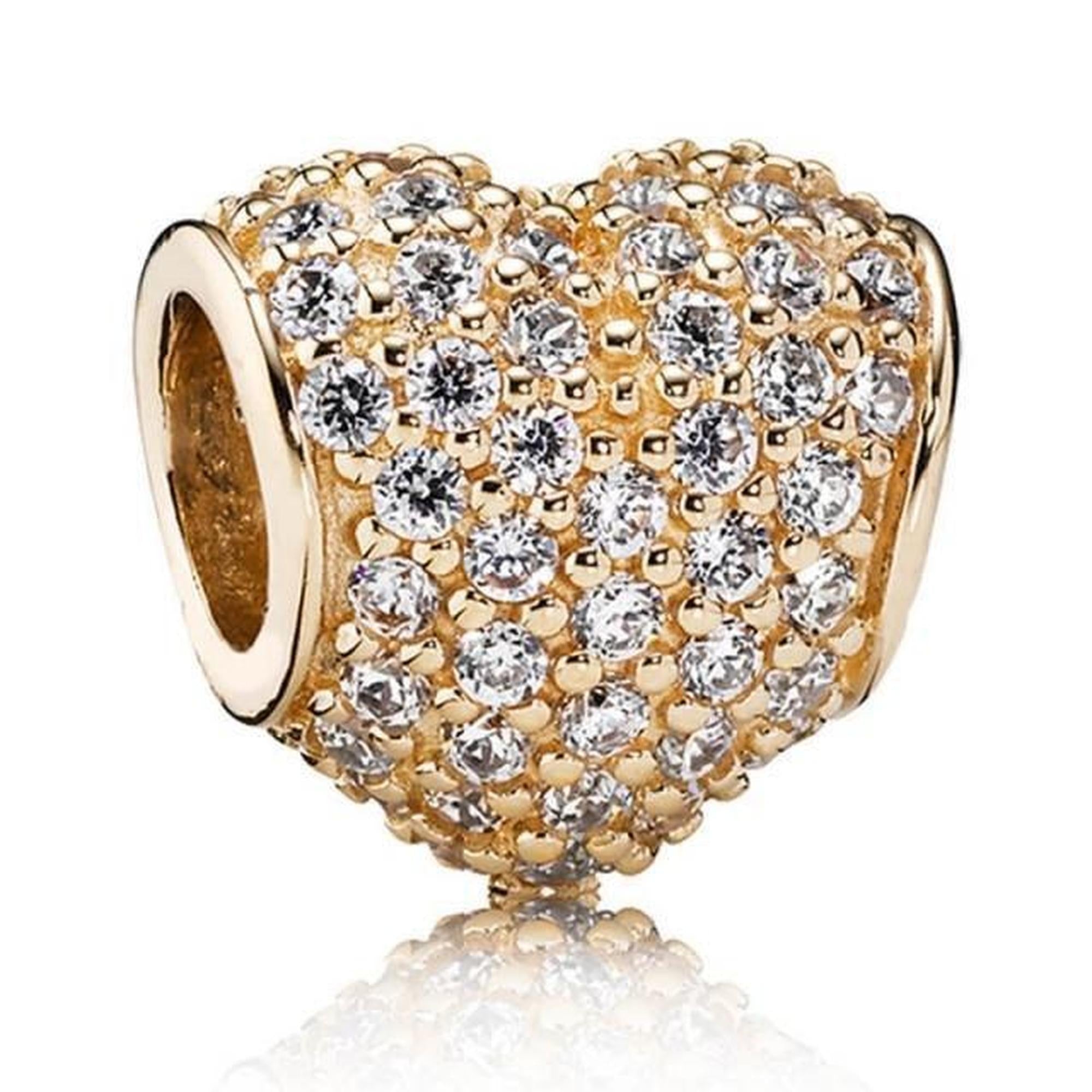 Pandora Gold Pave Heart Charm
