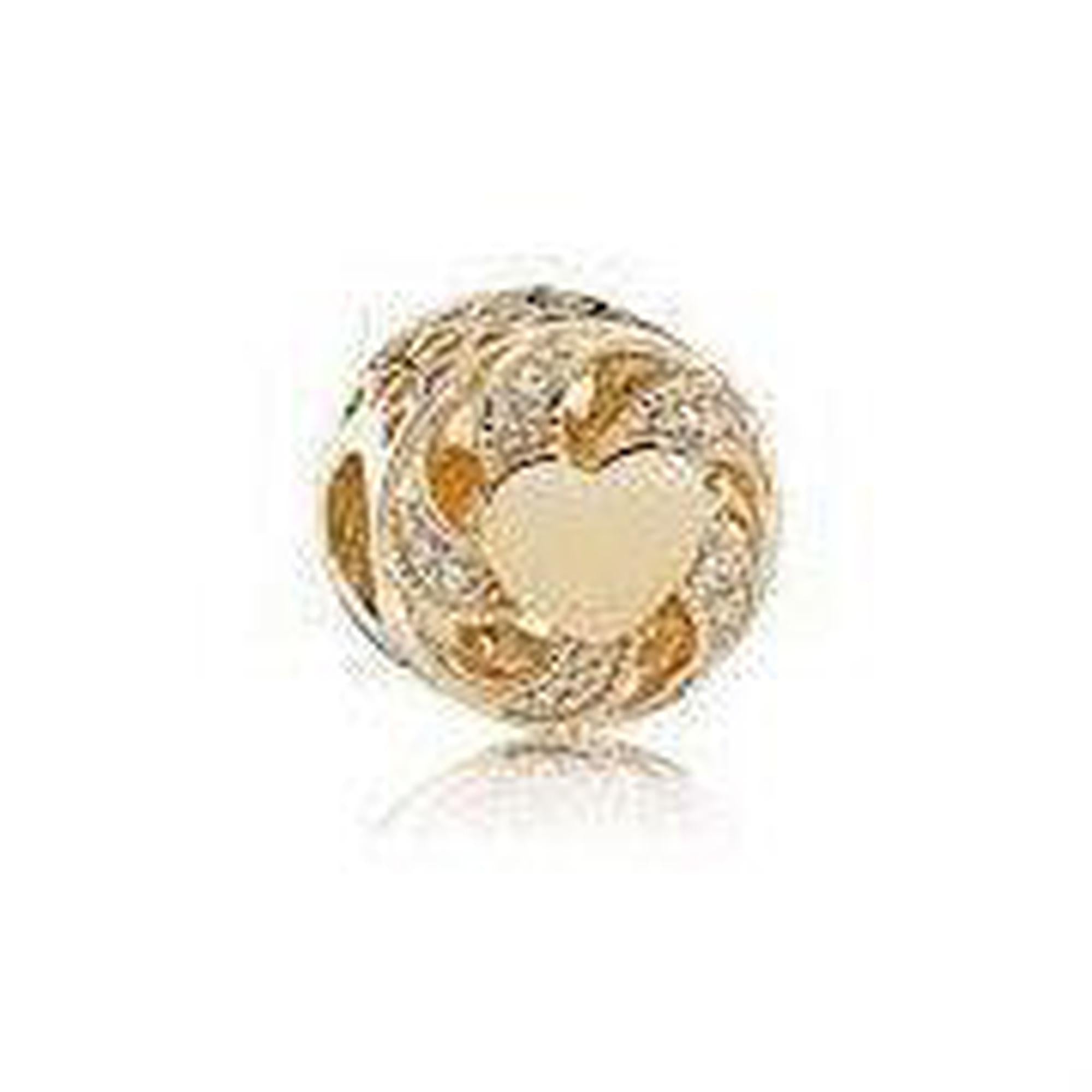Pandora Gold Ribbon Heart Charm