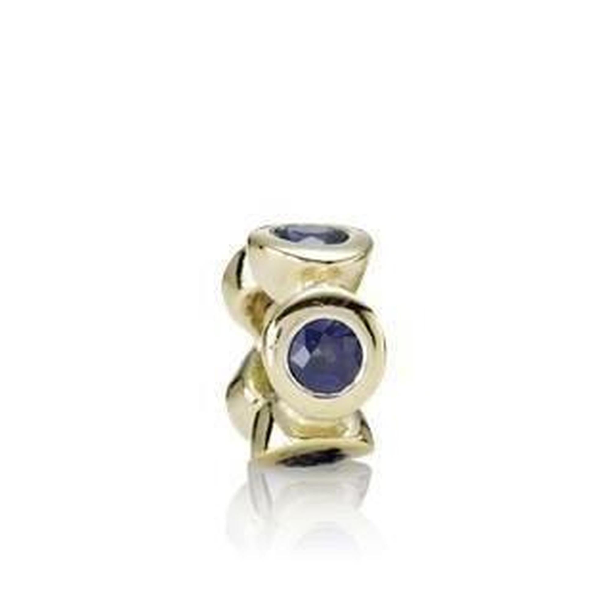 Pandora Gold Spacer Charm with Sapphires