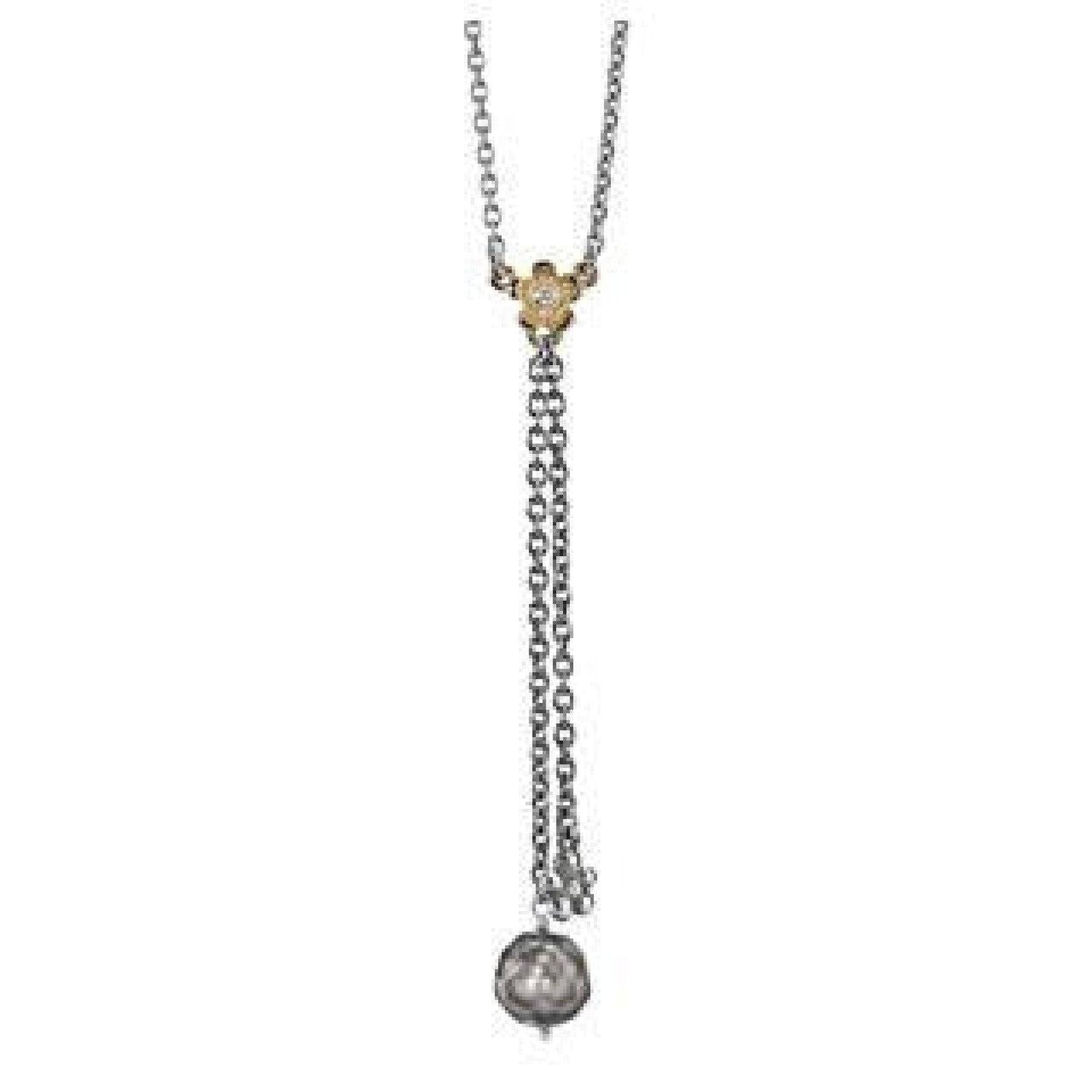 Pandora Grey Pearl and Diamond Necklace