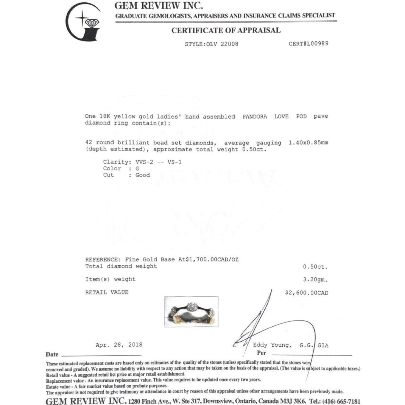 Pandora Pave Diamond Love Pod Ring