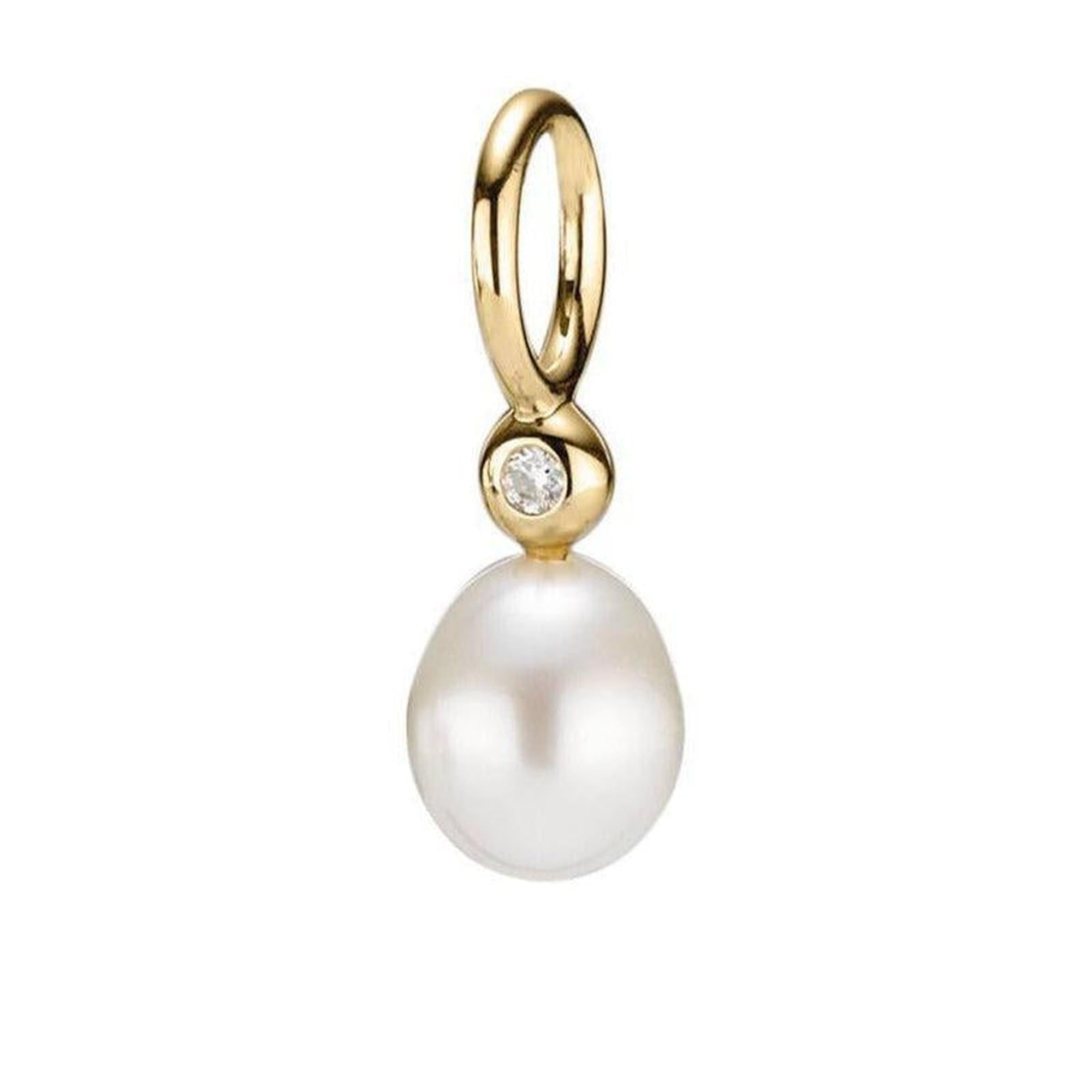 Pandora Pearl and Diamond Pendant