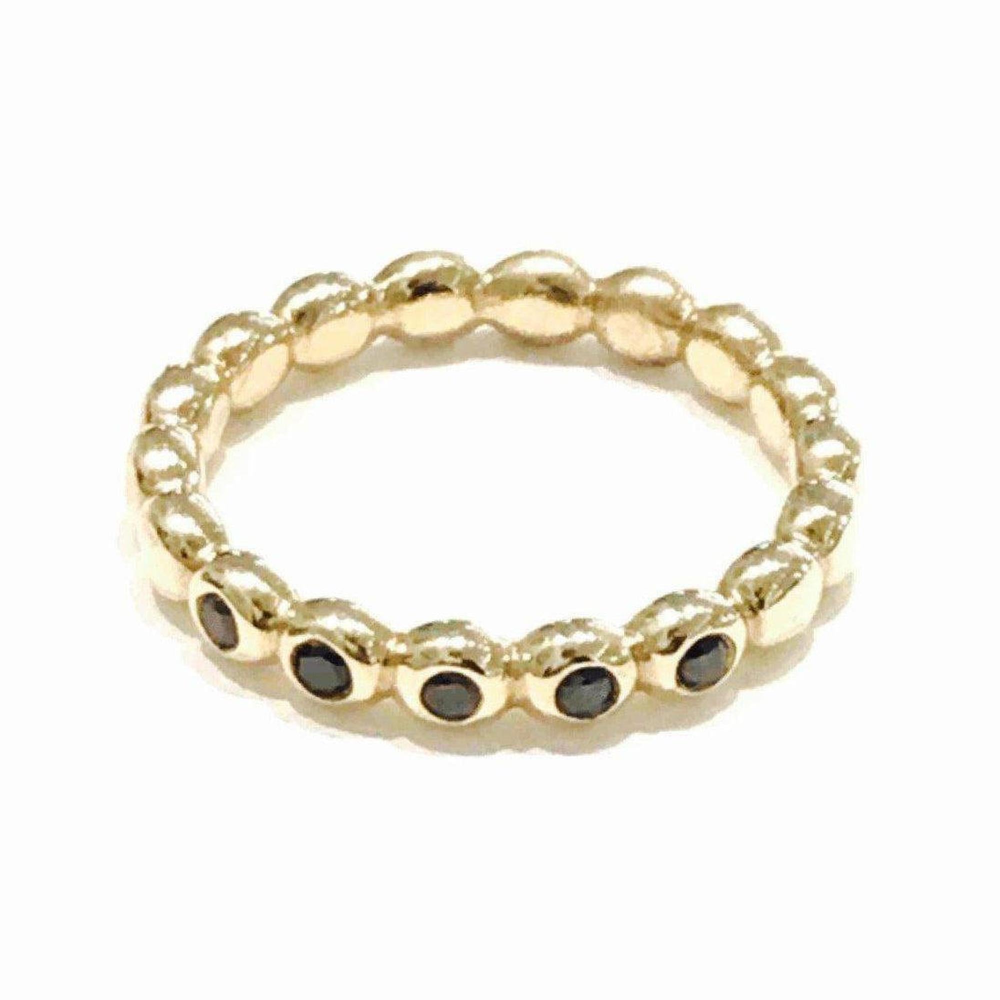 Pandora Ring with 5 Black Diamonds in 14kt Yellow Gold