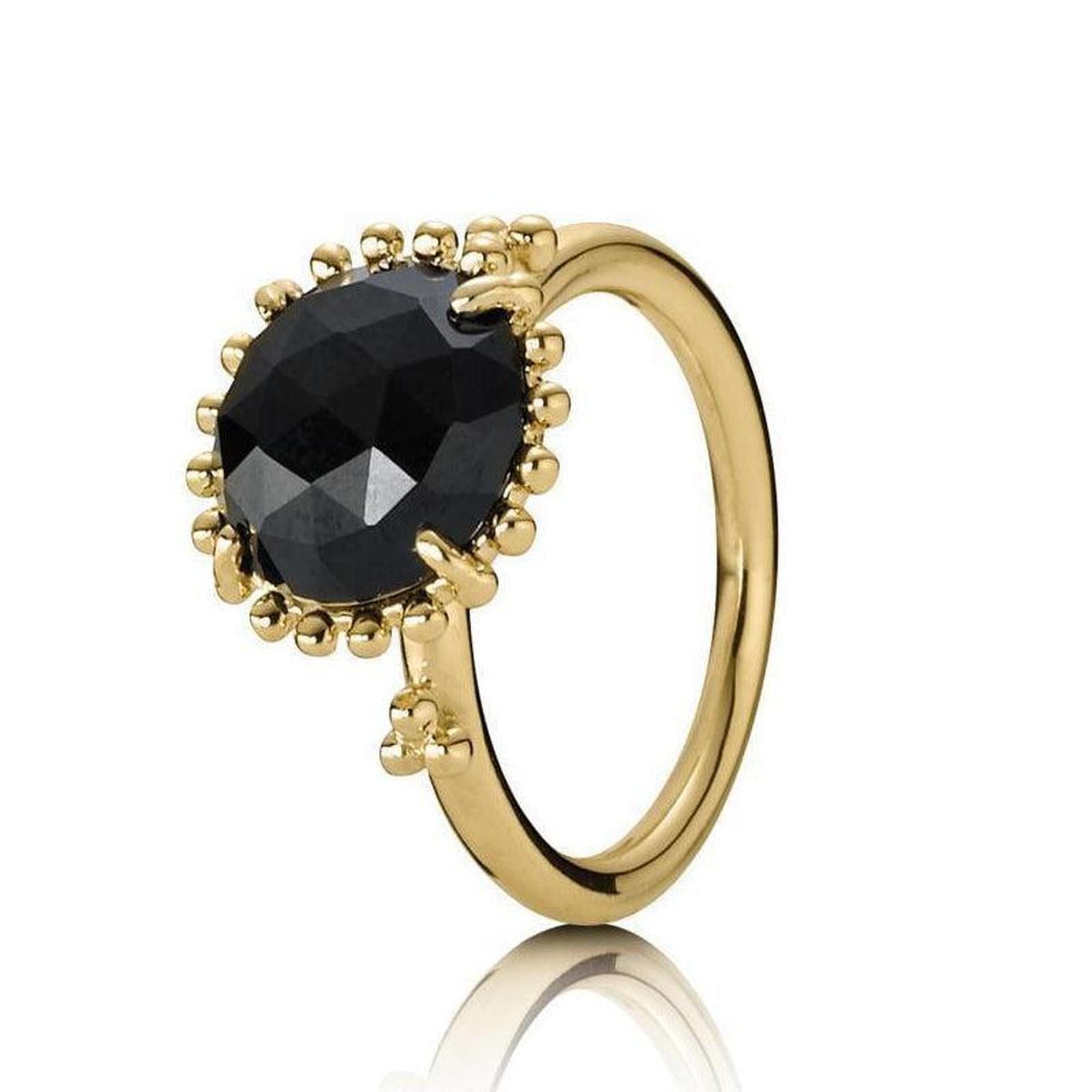 Pandora Shining Star Ring with Black Spinel