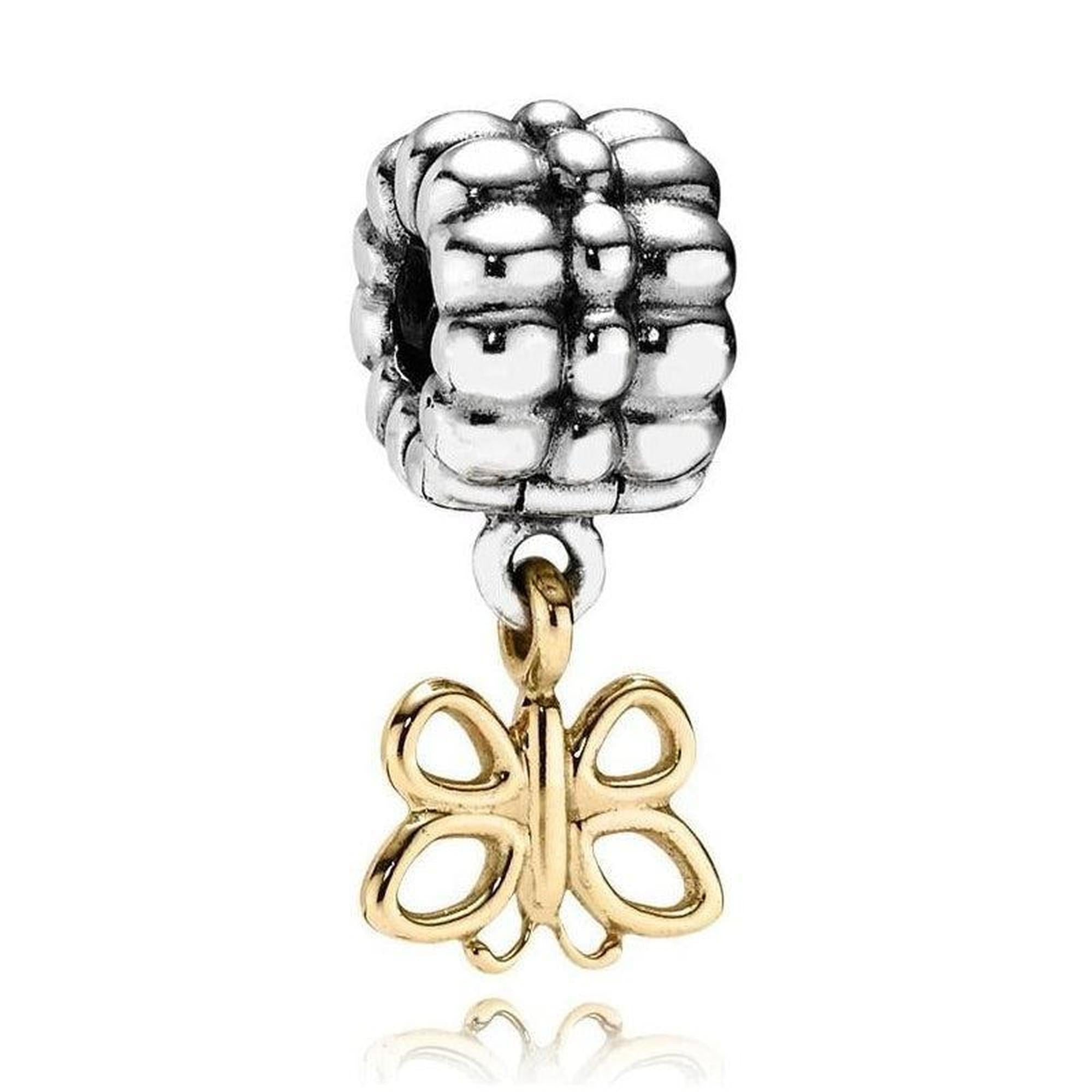 Pandora Two-Tone Golden Butterfly Clip Charm