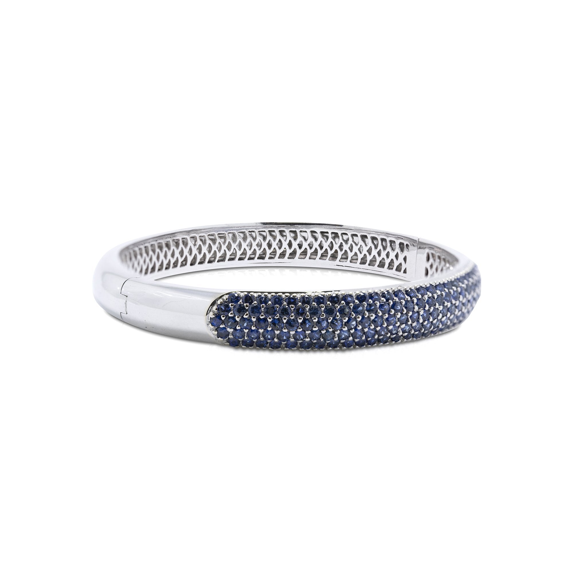 Pave Blue Sapphire Bangle Bracelet