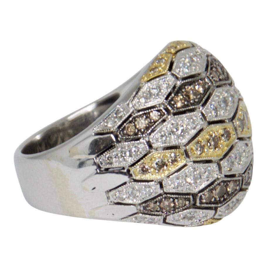 Pave Coloured Diamond Dome Ring