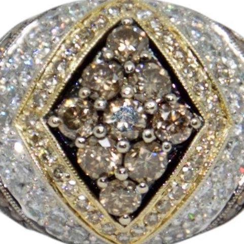 Pave Coloured Diamond Dome Ring