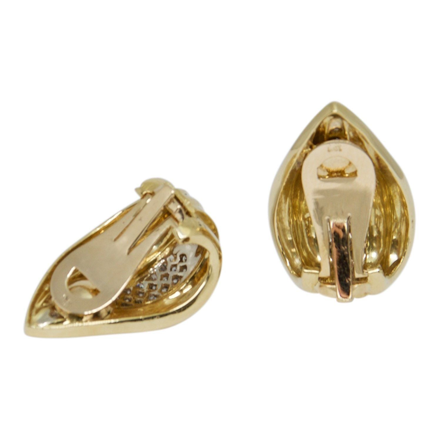Pave Diamond Clip On Earrings