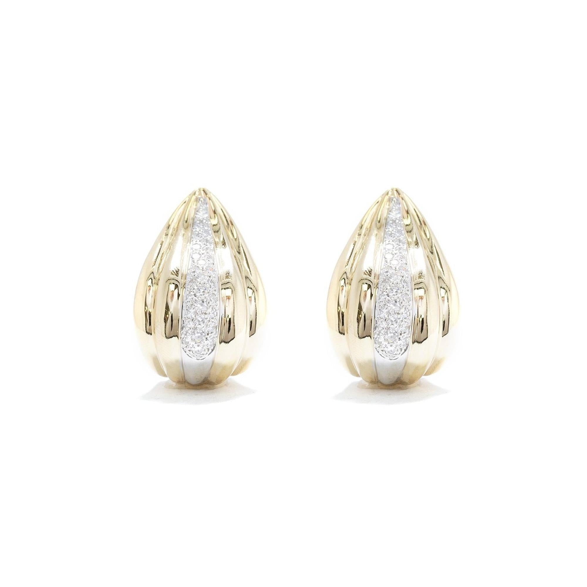 Pave Diamond Clip On Earrings