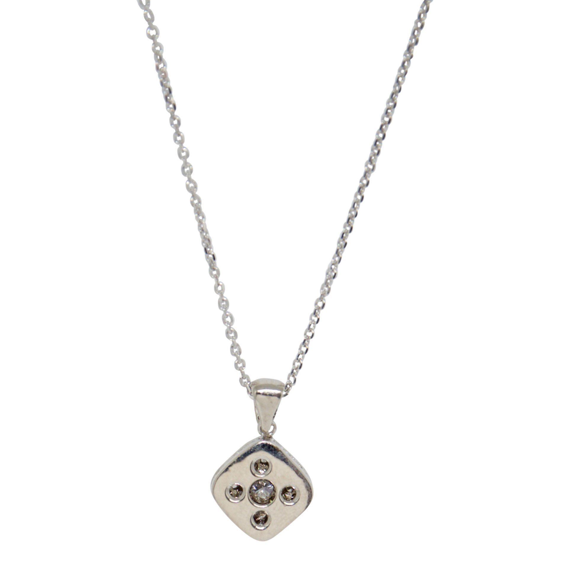 Pave Diamond Cluster Pendant Necklace