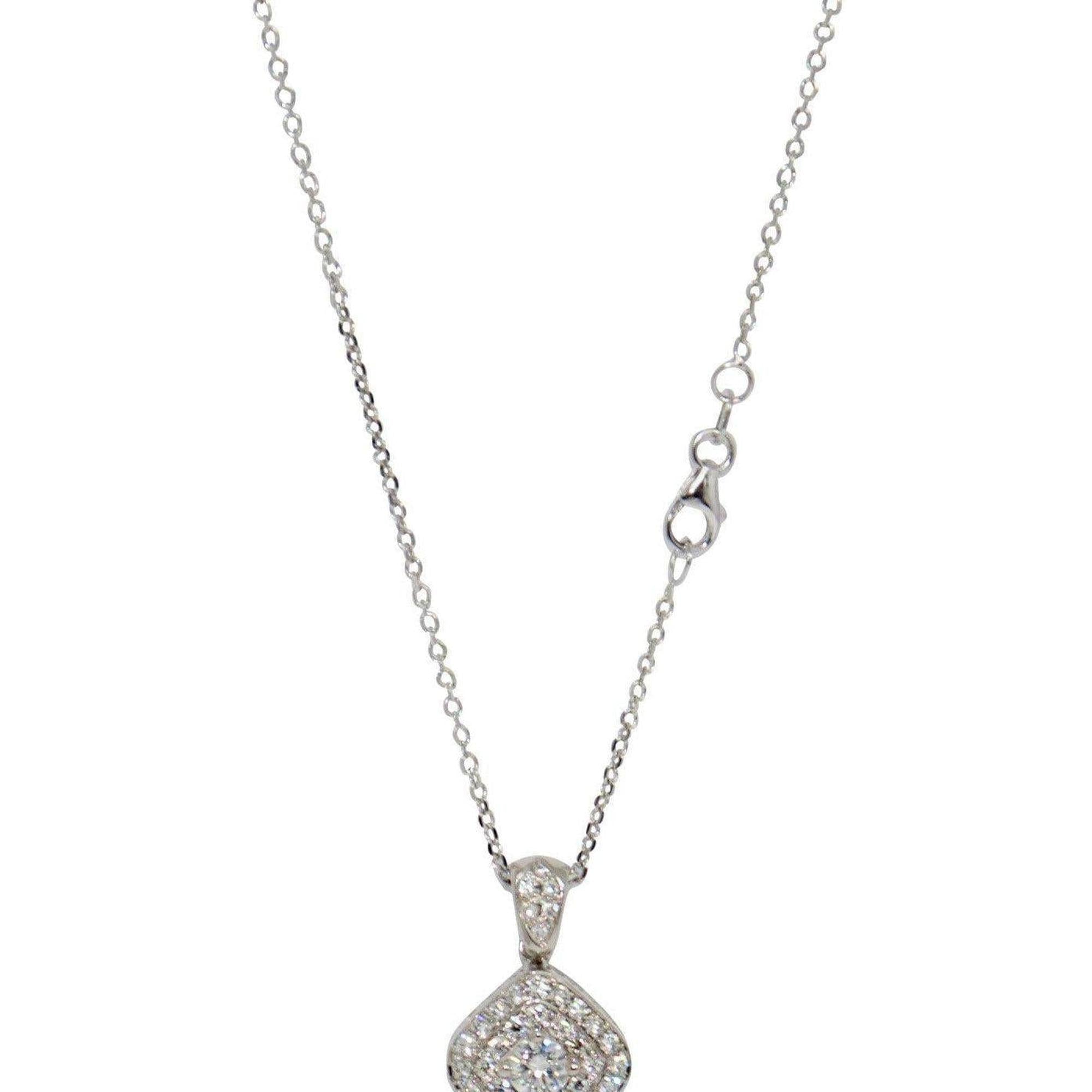 Pave Diamond Cluster Pendant Necklace