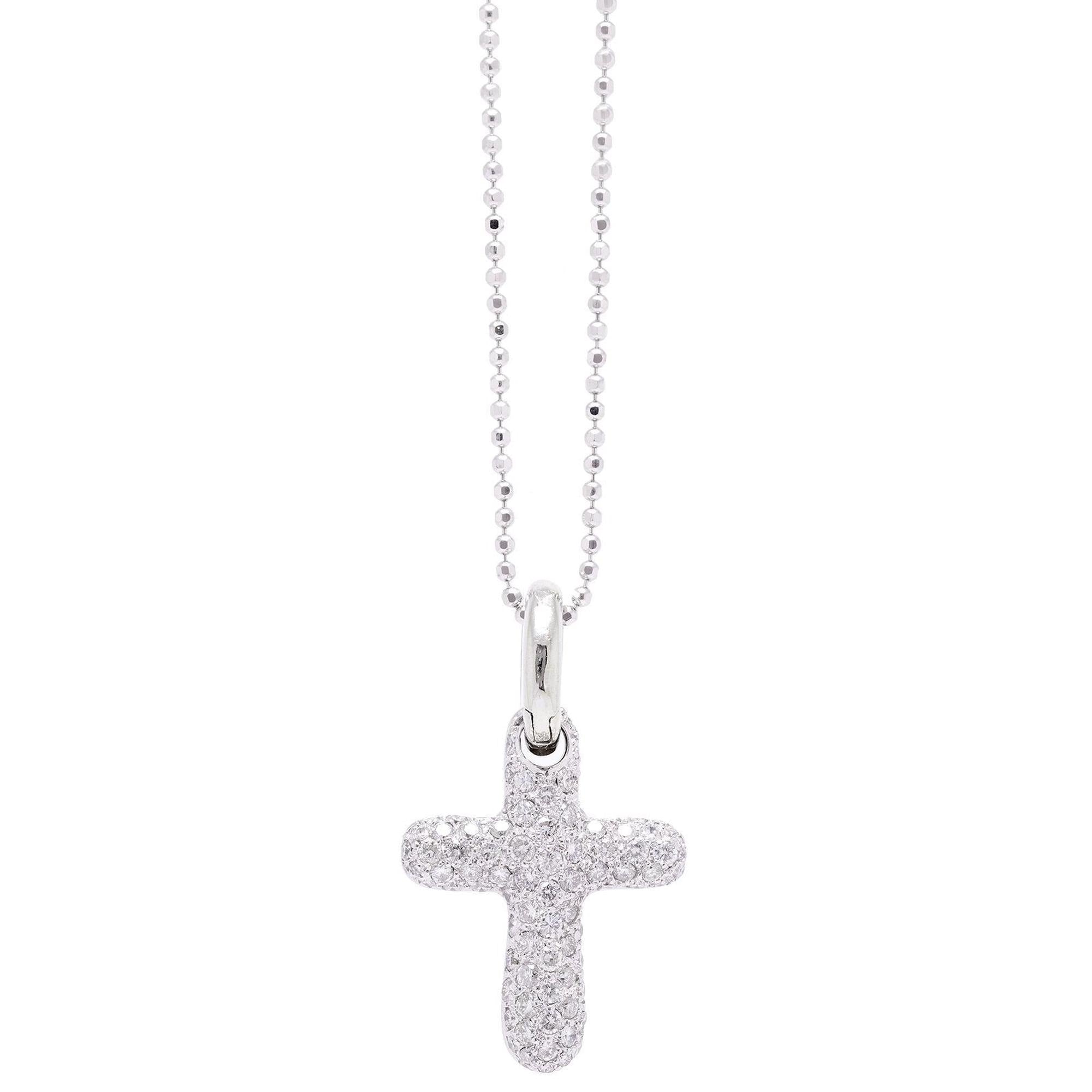 Pave Diamond Cross Pendant Necklace