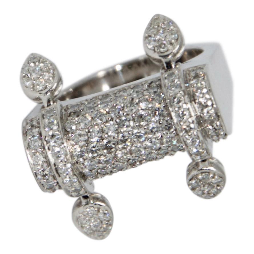 Pave Diamond Dangle Ring