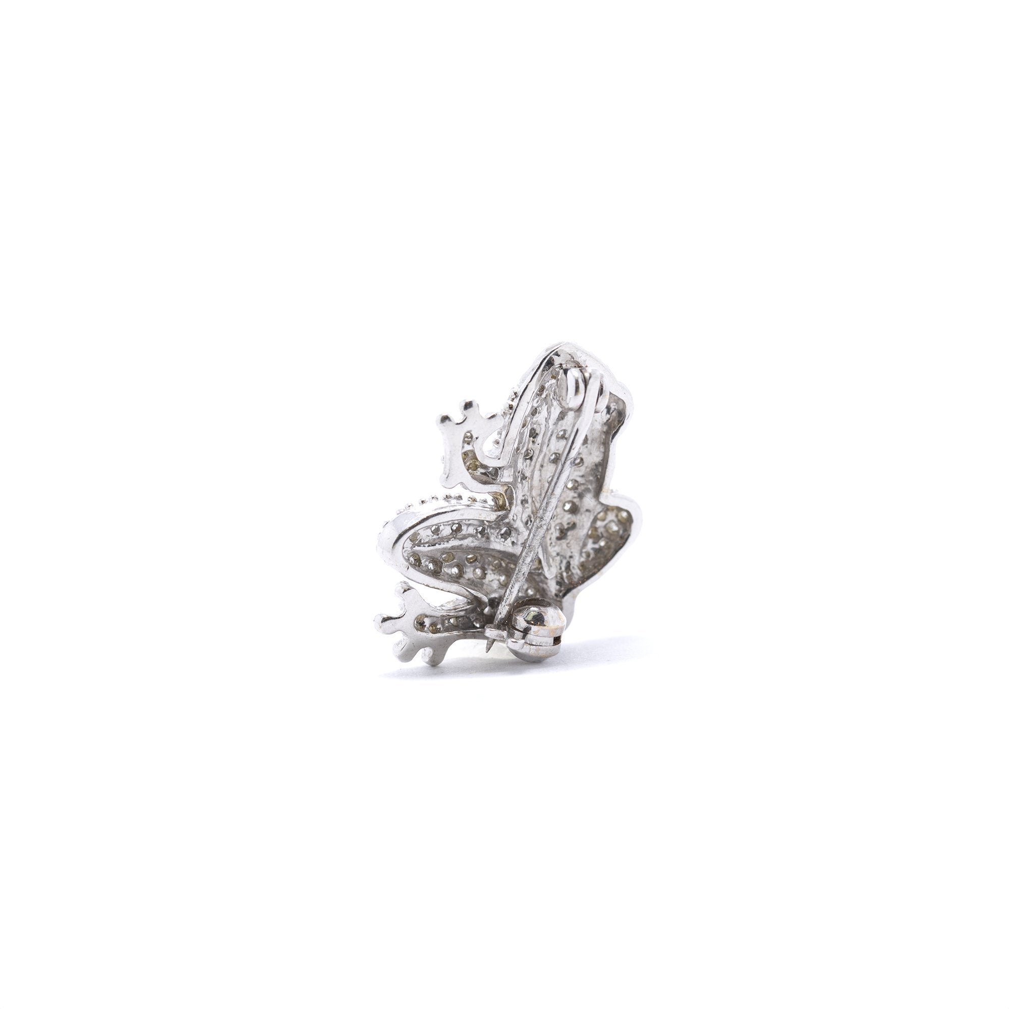 Pave Diamond Frog Brooch