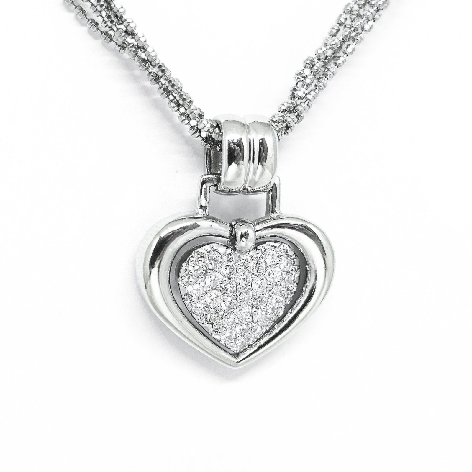 Pave Diamond Heart Pendant Necklace