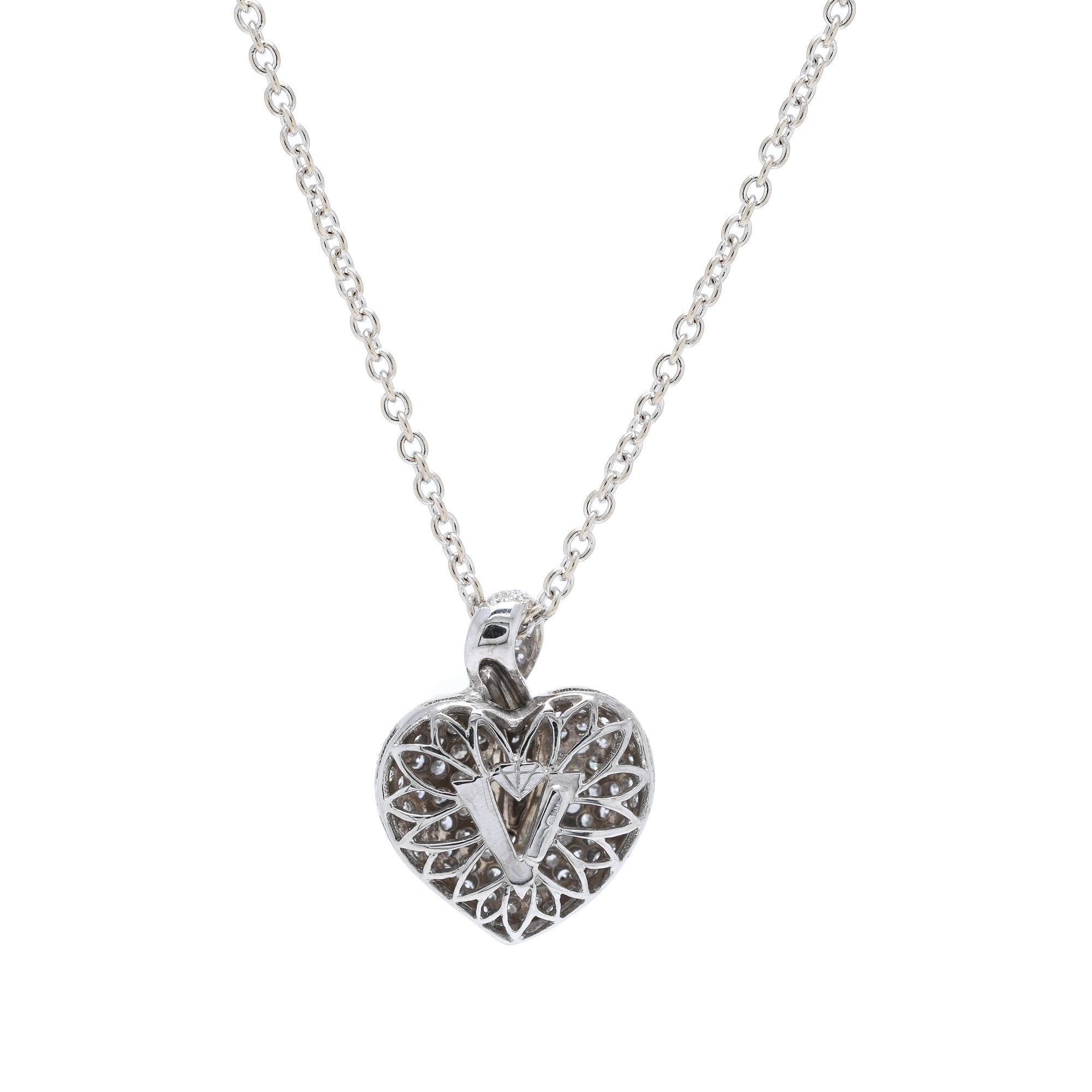 Pave Diamond Heart Pendant Necklace