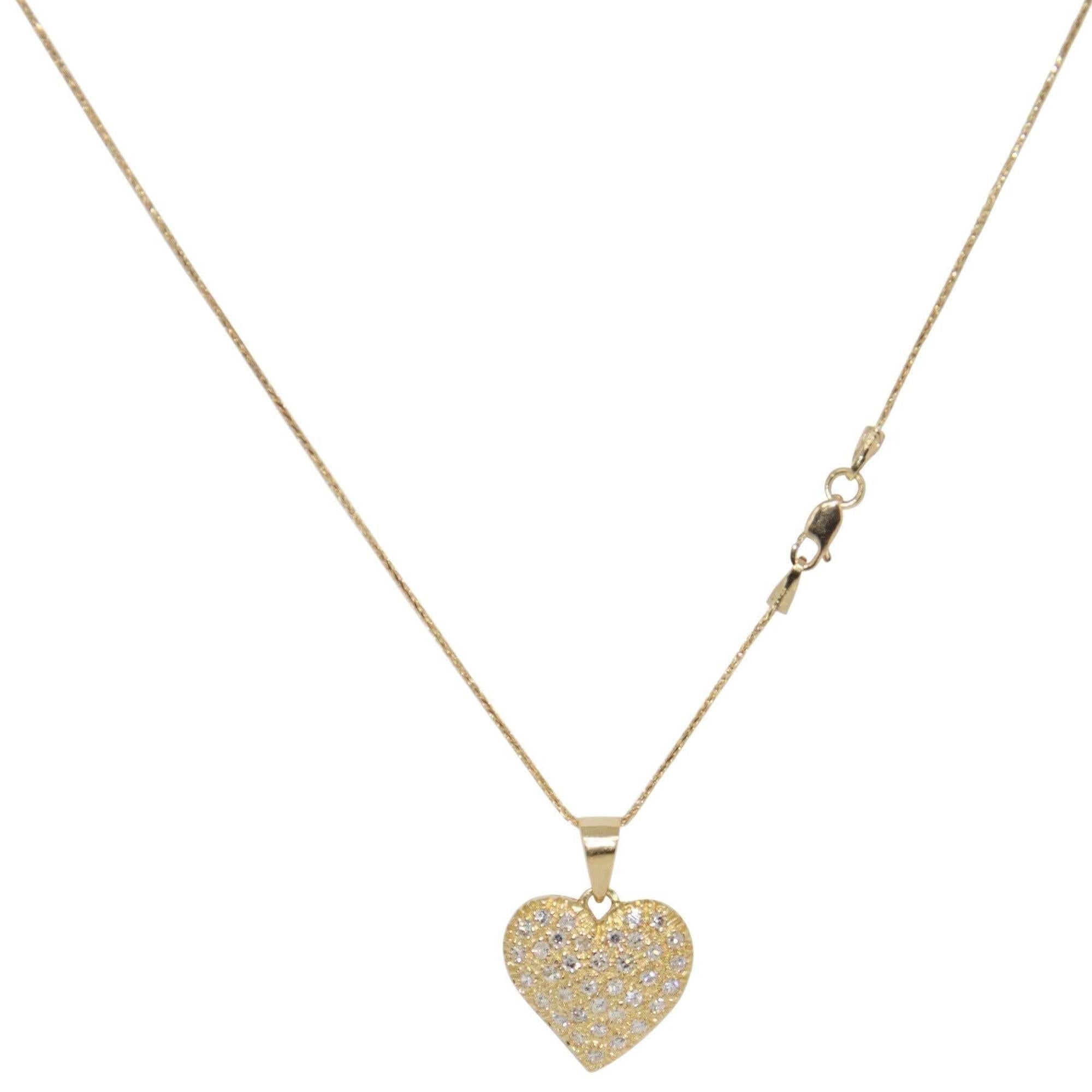 Pave Diamond Heart Pendant Necklace
