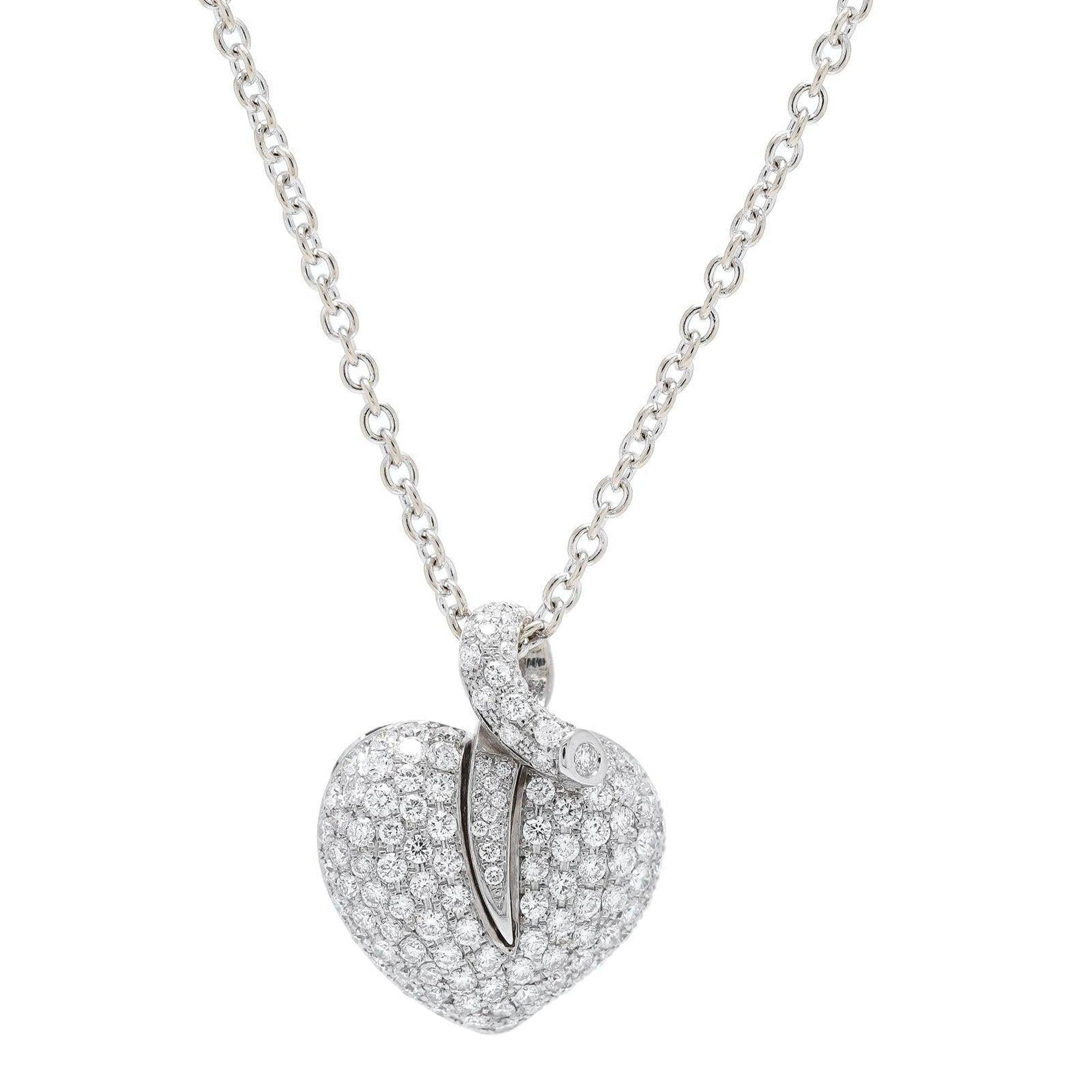 Pave Diamond Heart Pendant Necklace