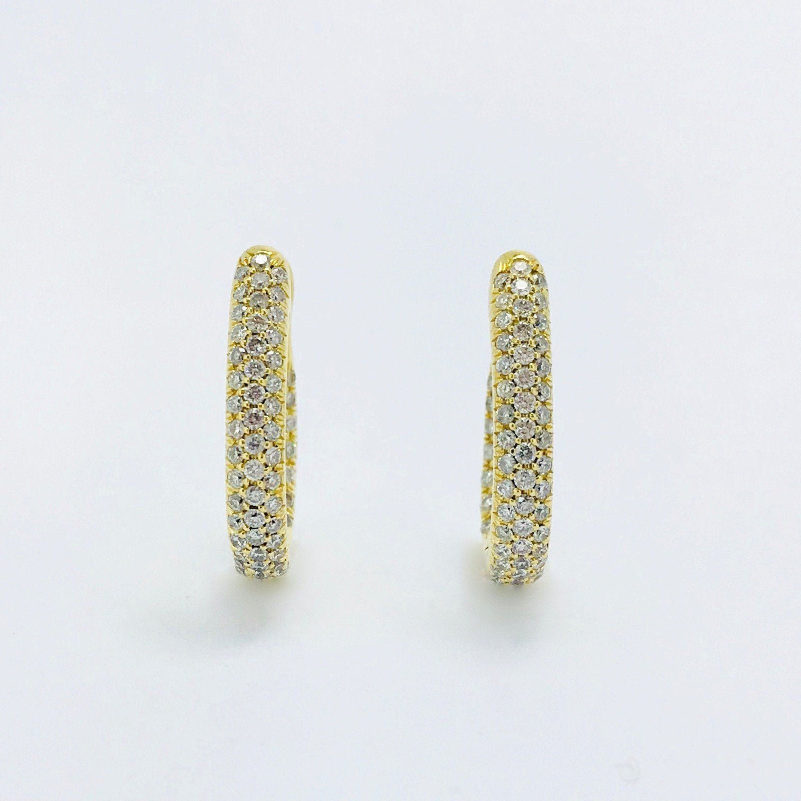 Pave Diamond Hoop Earrings