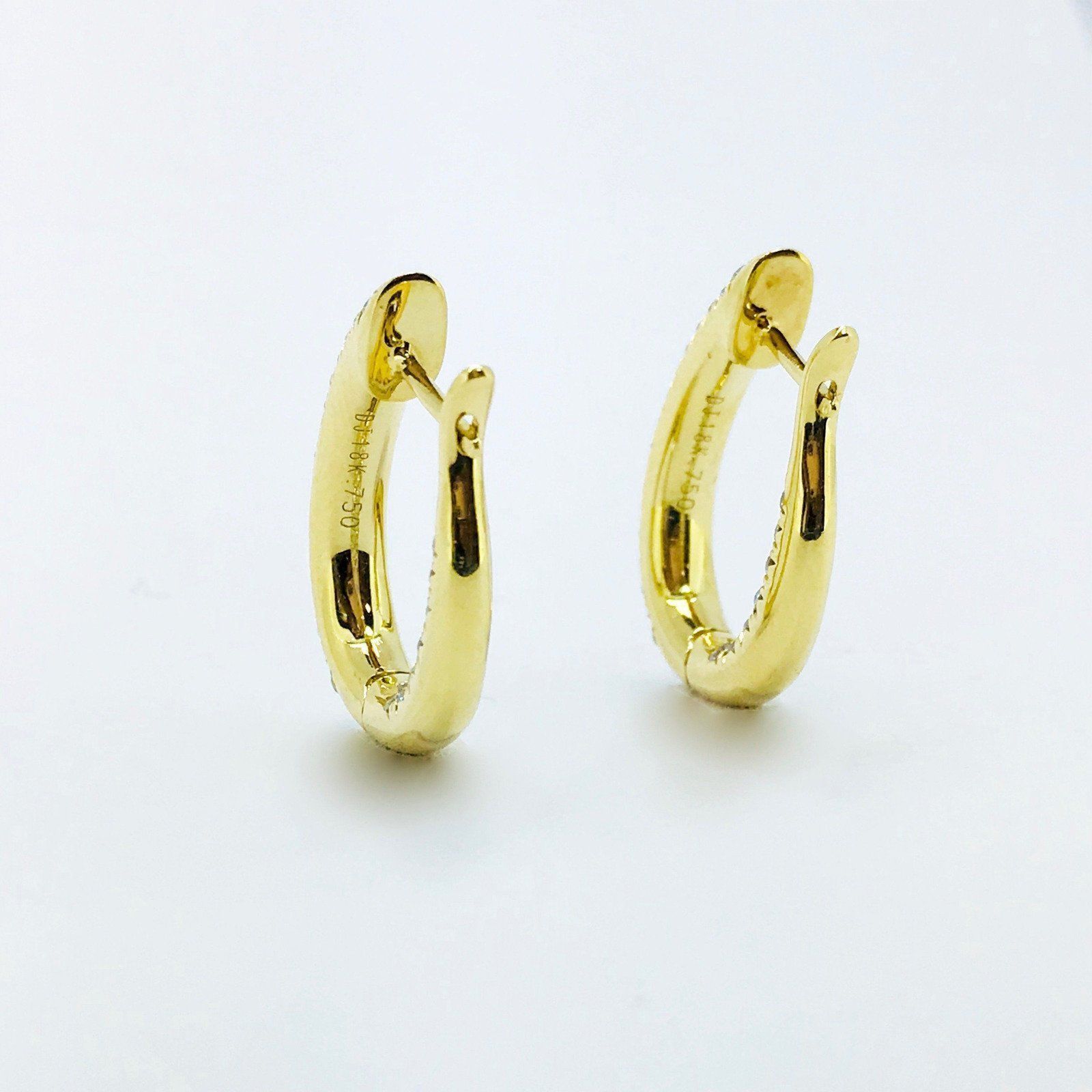 Pave Diamond Hoop Earrings