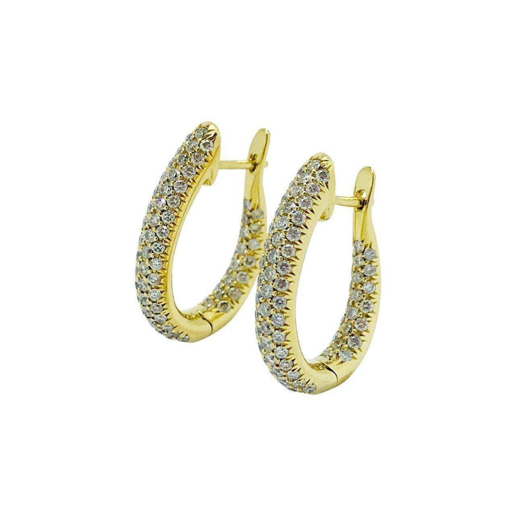 Pave Diamond Hoop Earrings