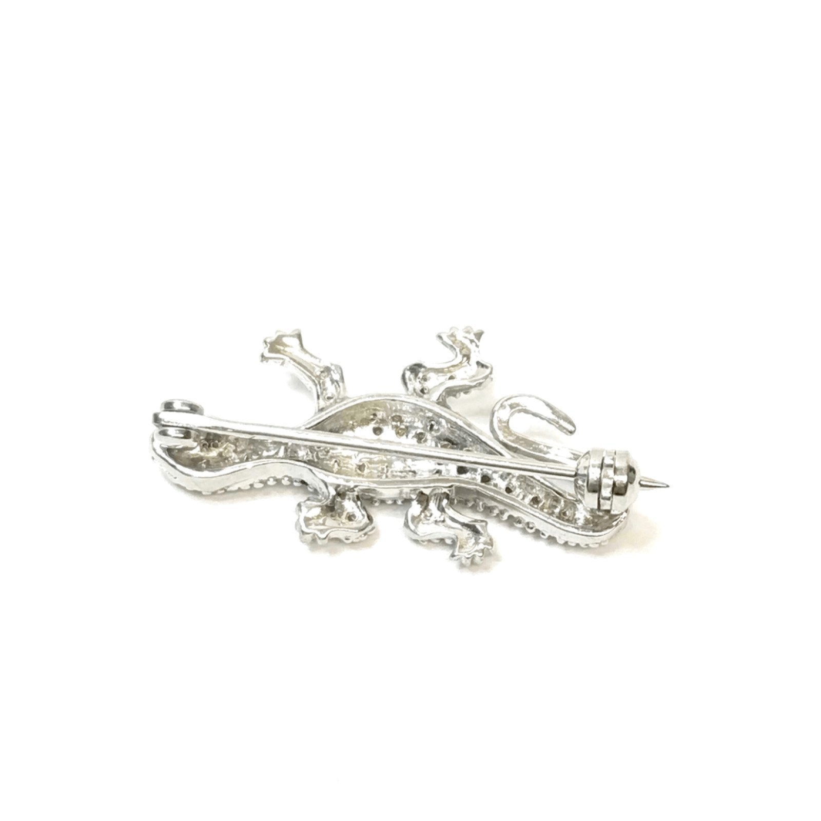 Pave Diamond Lizard Brooch