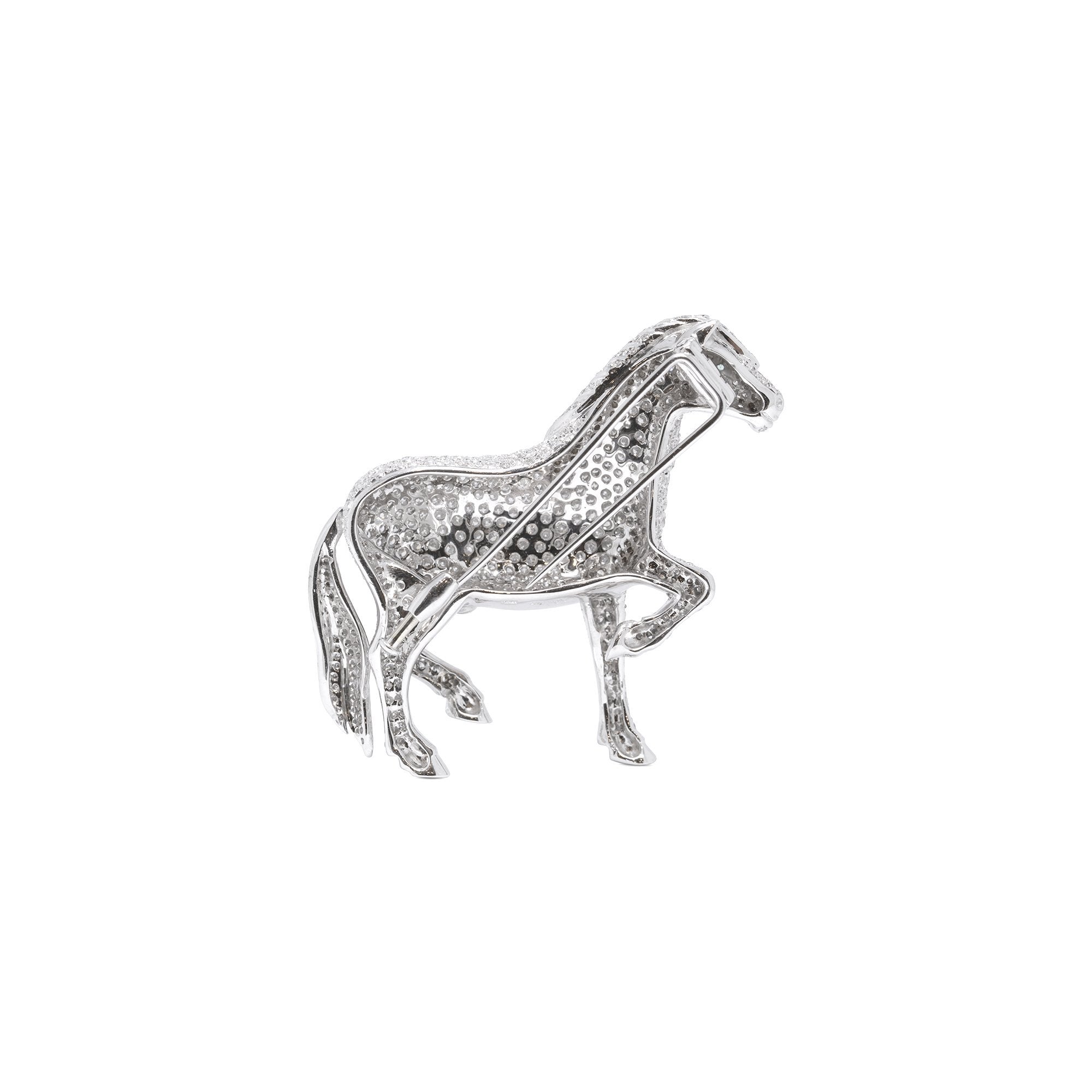 Pave Diamond Pony Brooch