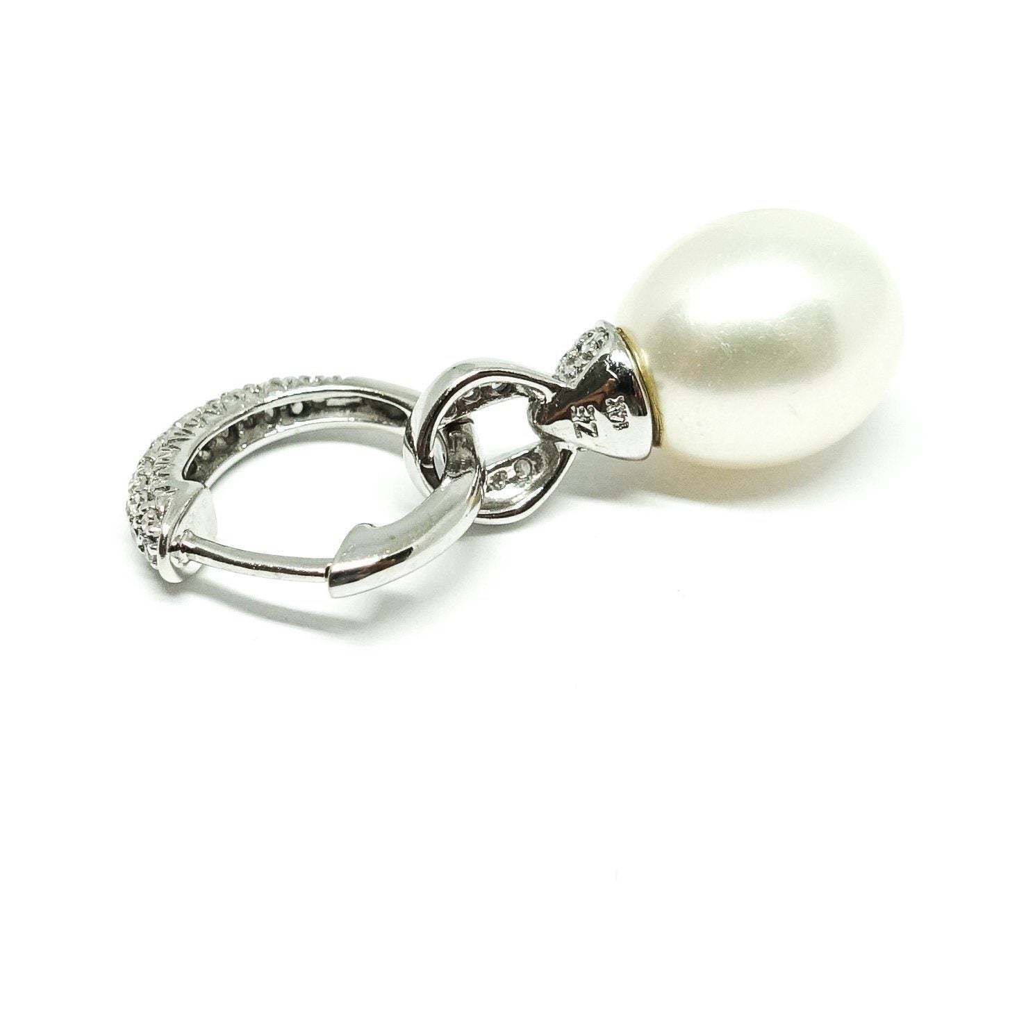 Pearl and Diamond Drop Earrings