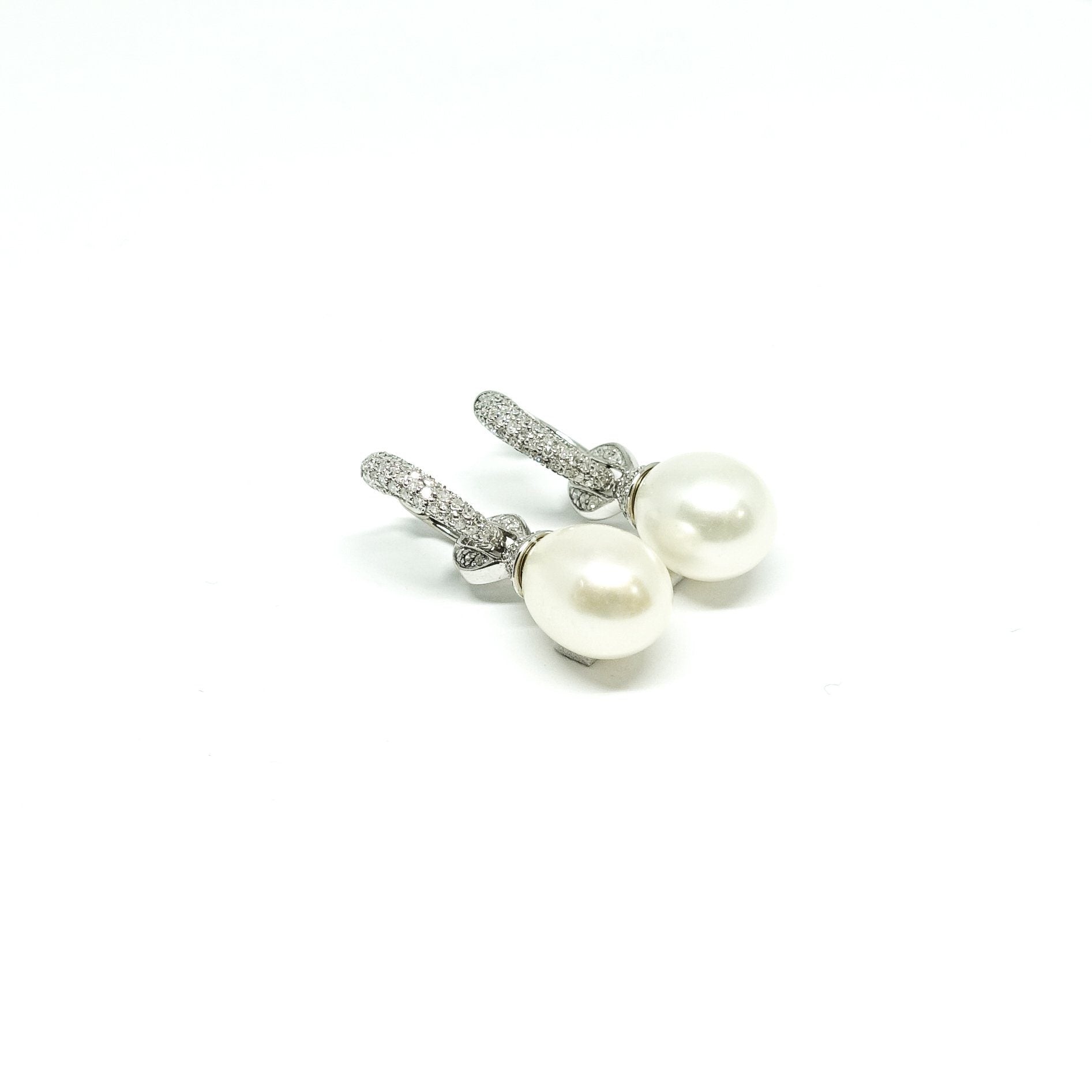 Pearl and Diamond Drop Earrings