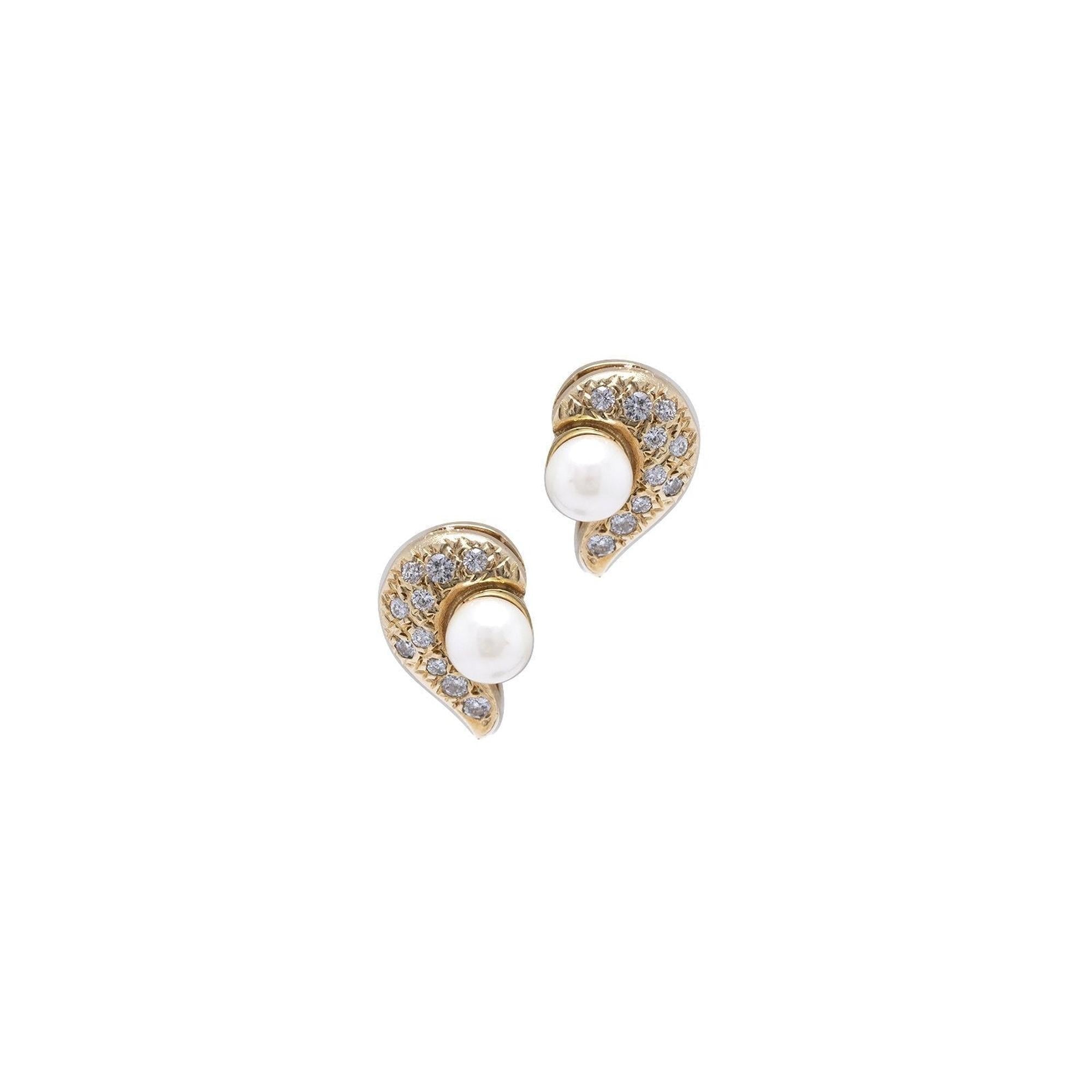 Pearl and Diamond Earrings